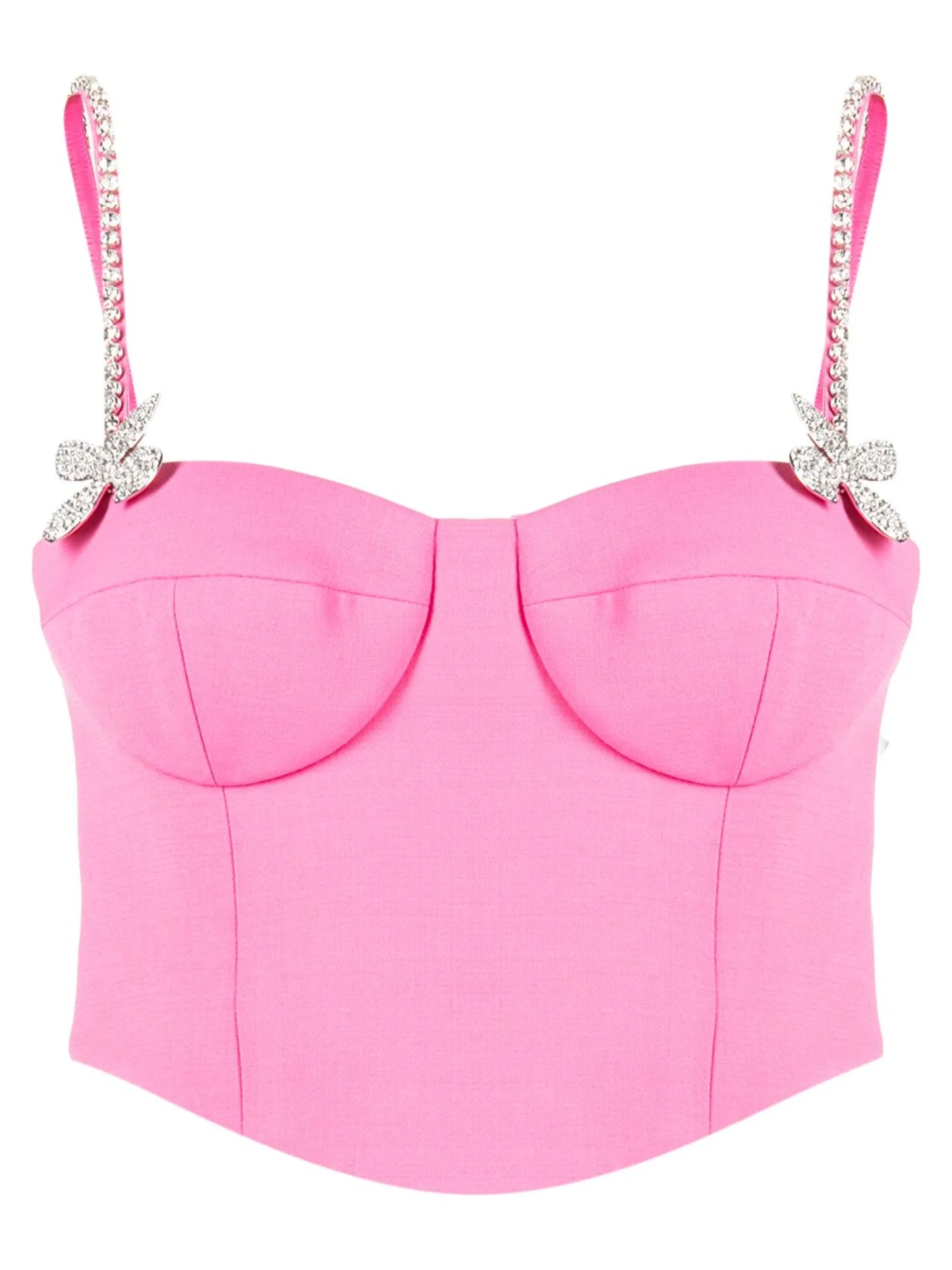 butterfly-appliqué wool bustier top
