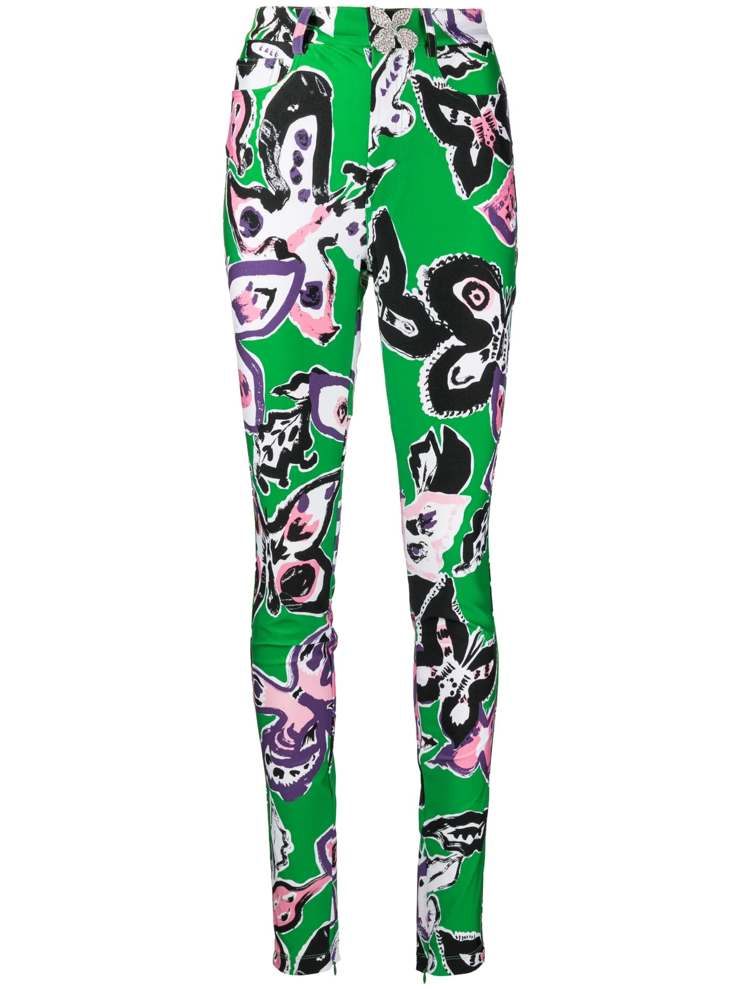 butterfly-print skinny trousers