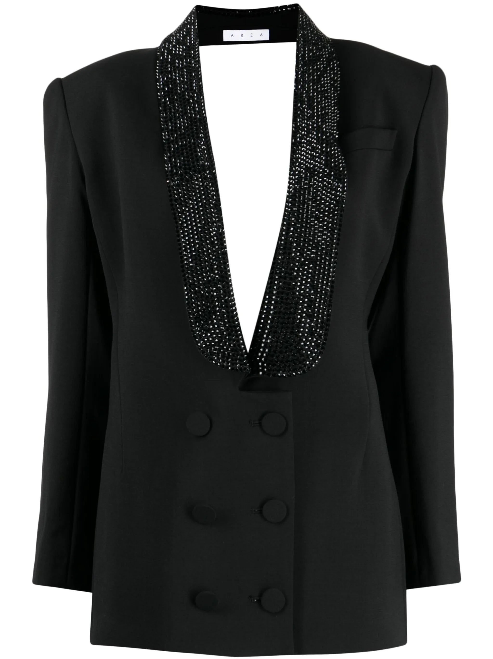 open-back tuxedo minidress