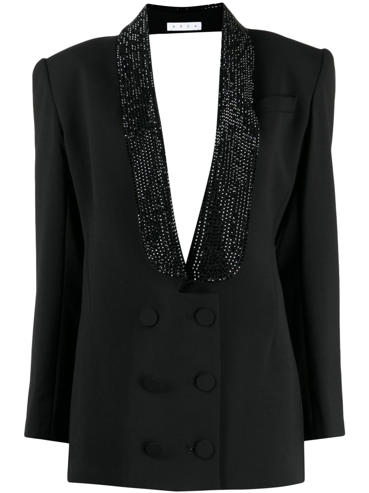 open-back tuxedo minidress