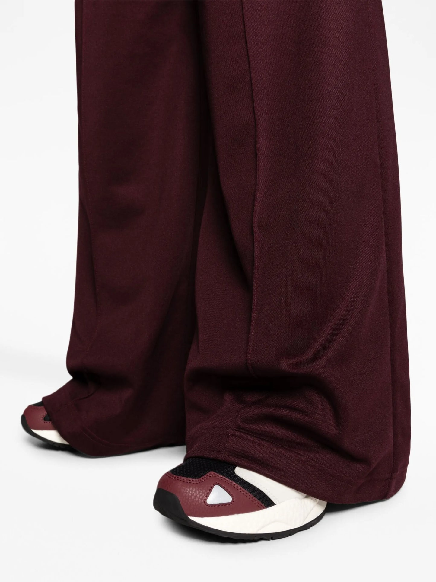 wide-leg cotton-blend track pants