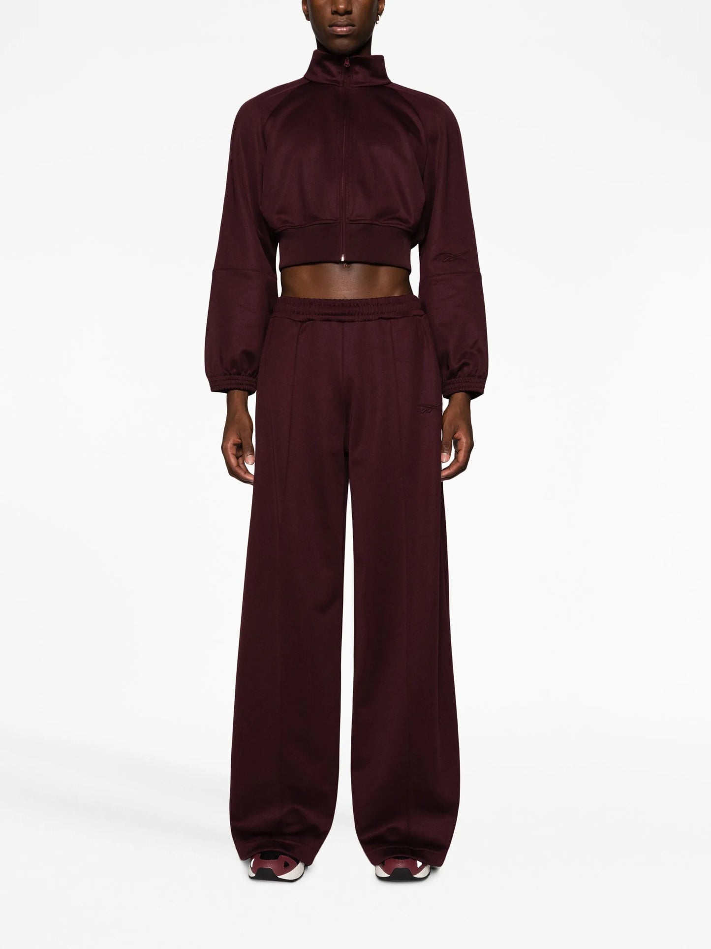 wide-leg cotton-blend track pants
