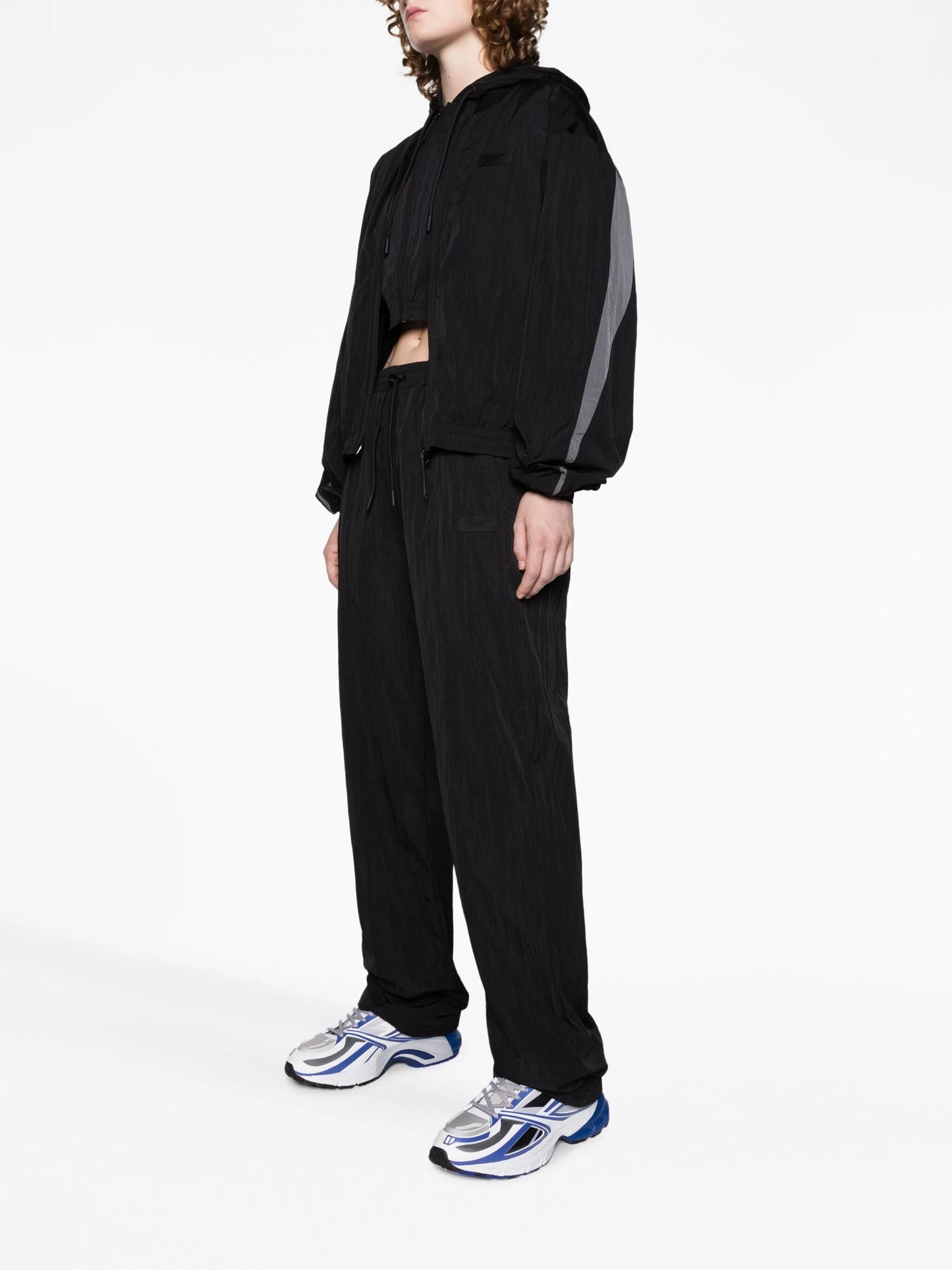 stripe-detail bomber track jacket