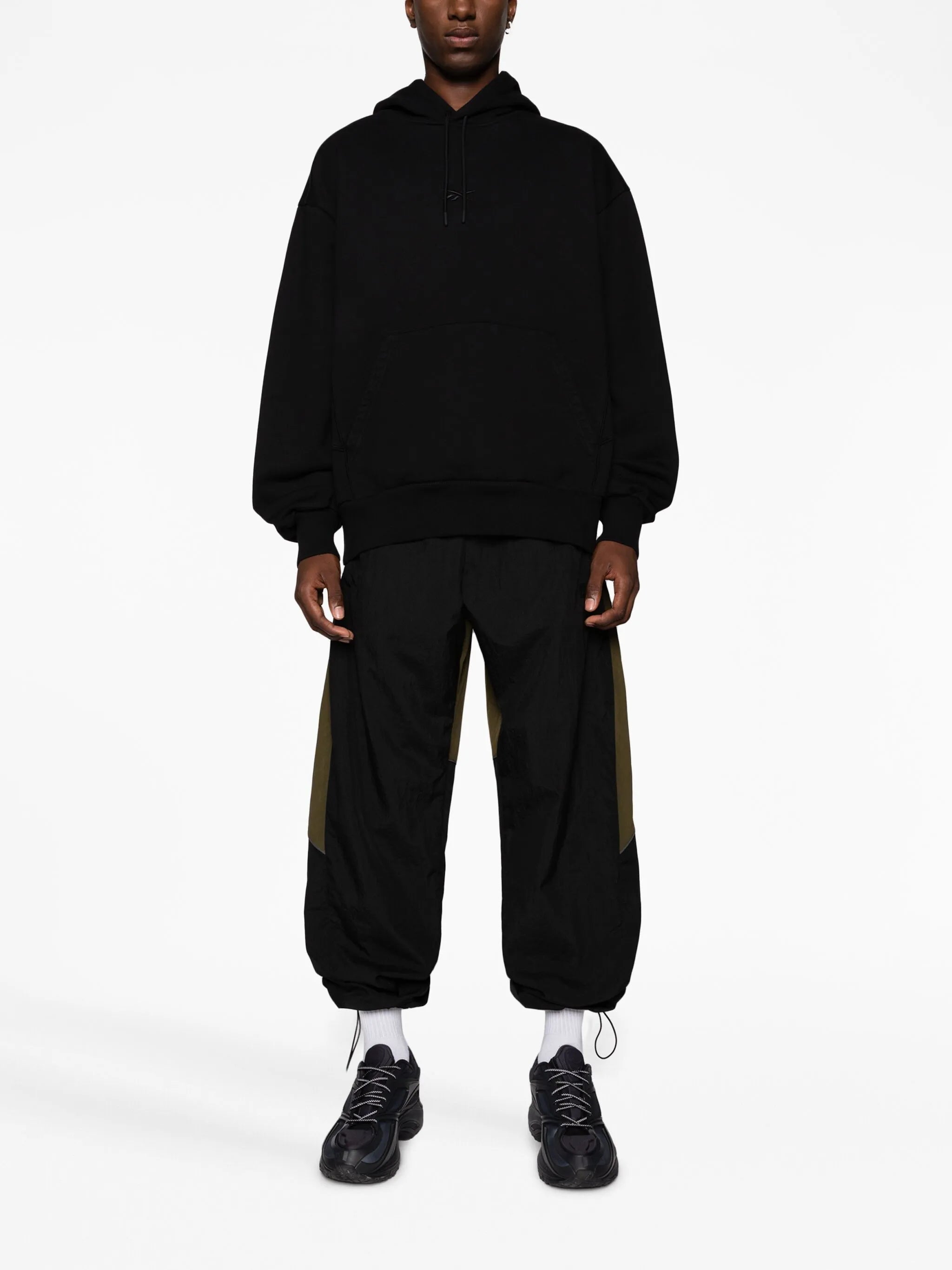 piped-trim cotton hoodie