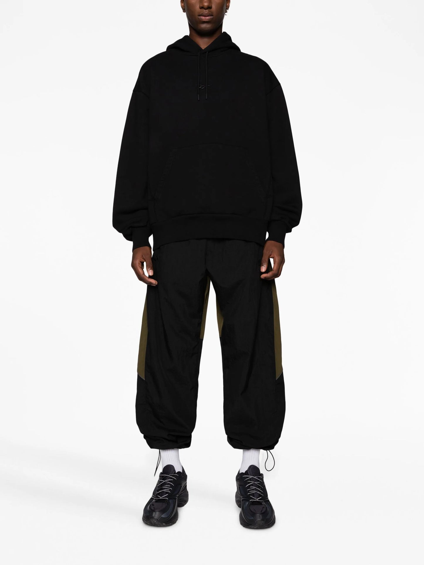piped-trim cotton hoodie