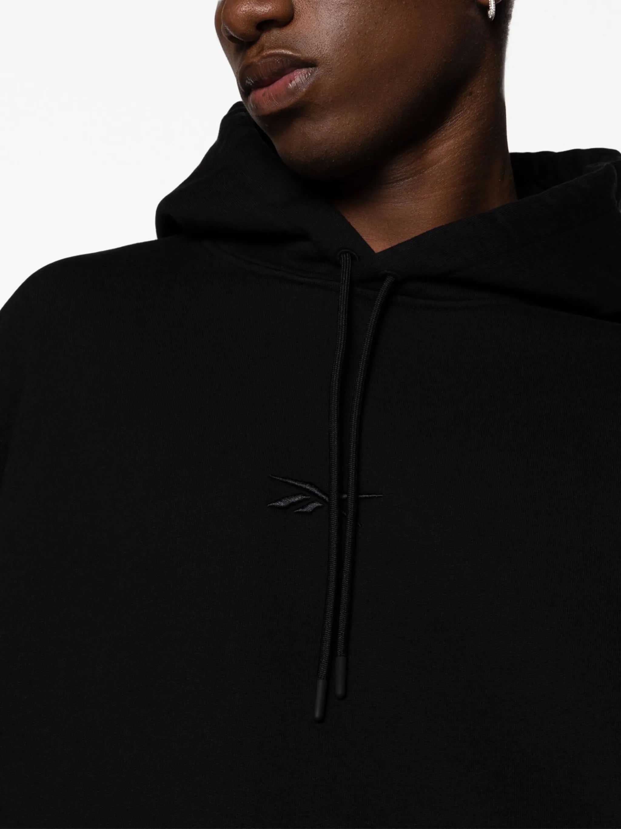 piped-trim cotton hoodie
