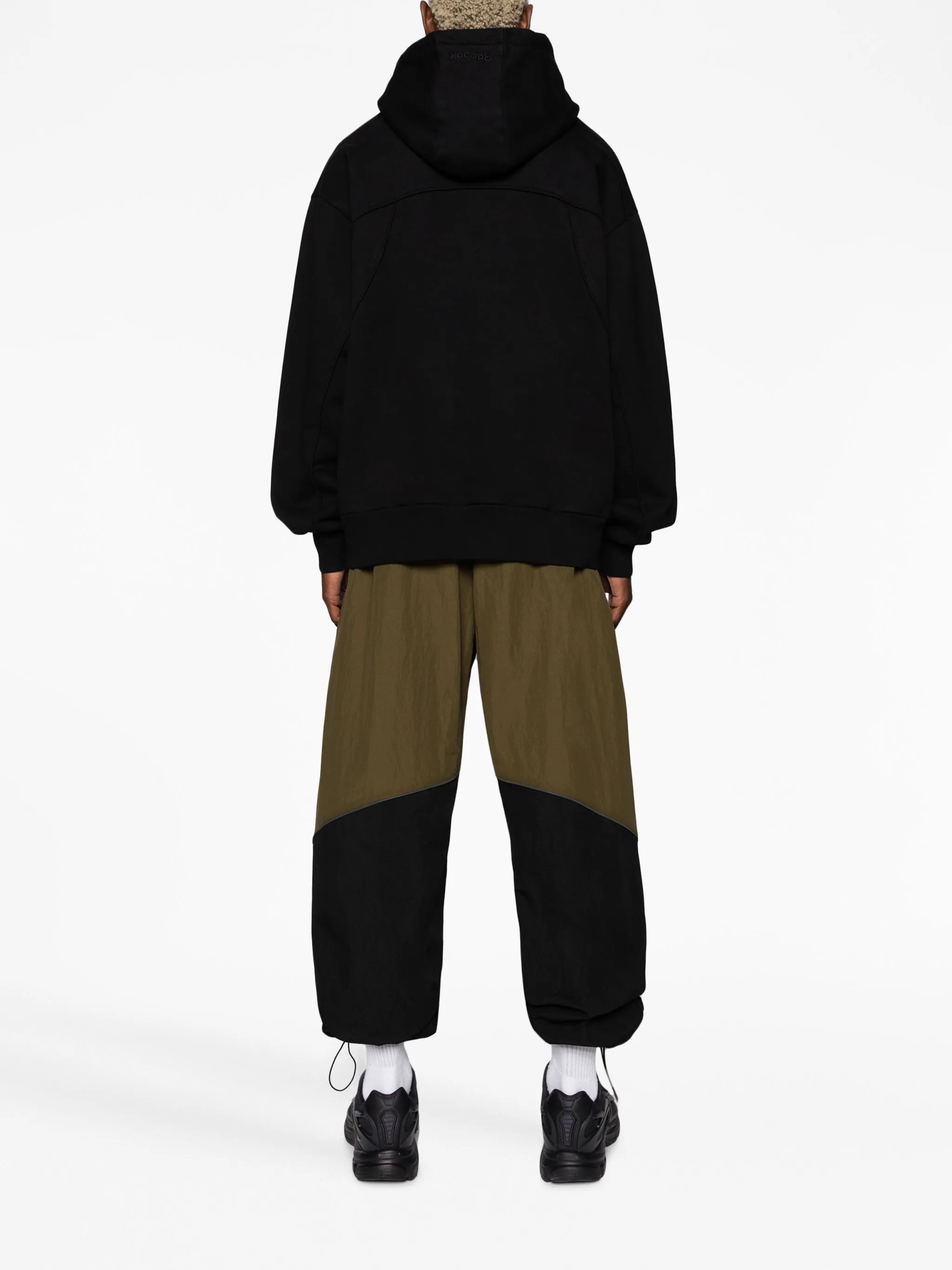 piped-trim cotton hoodie