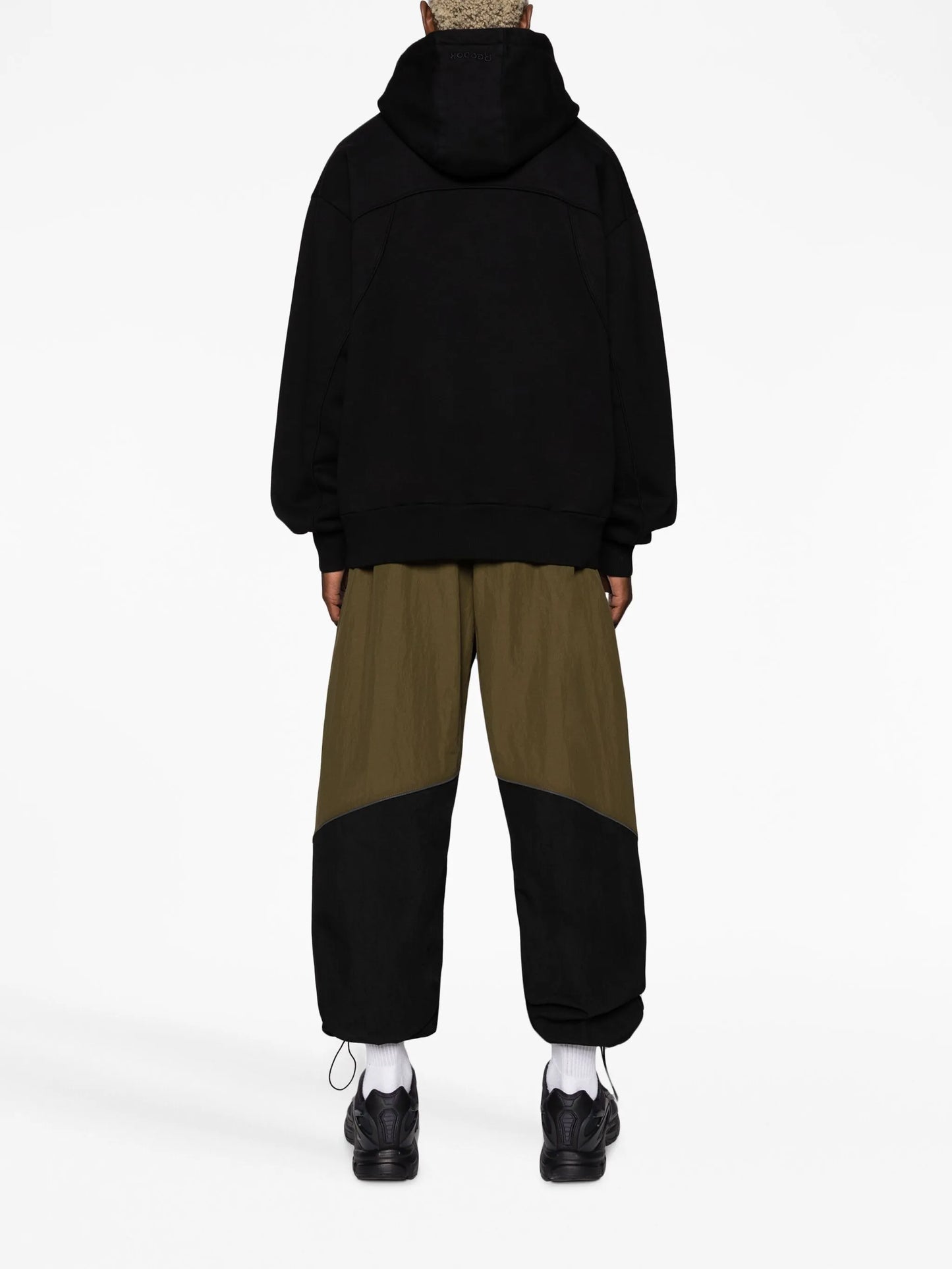 piped-trim cotton hoodie