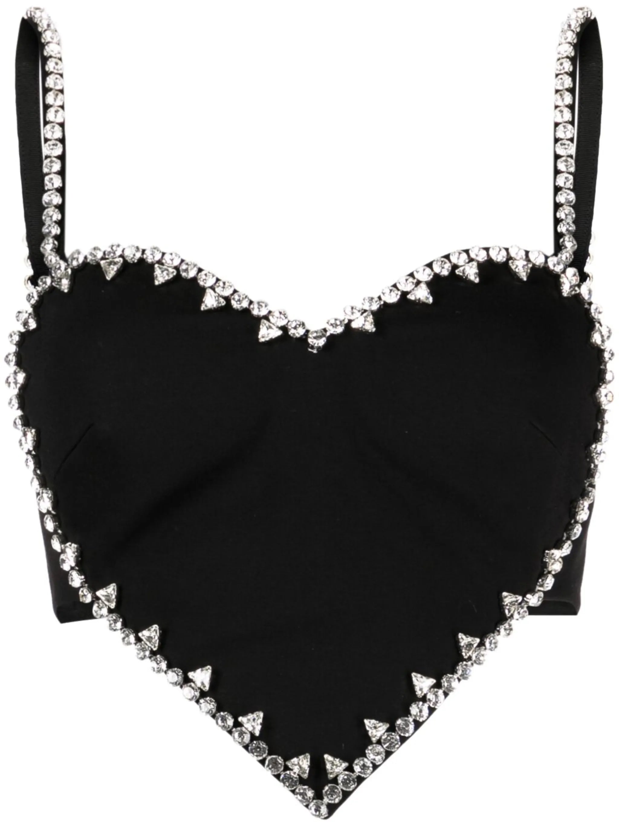 heart-motif crystal-embellished top