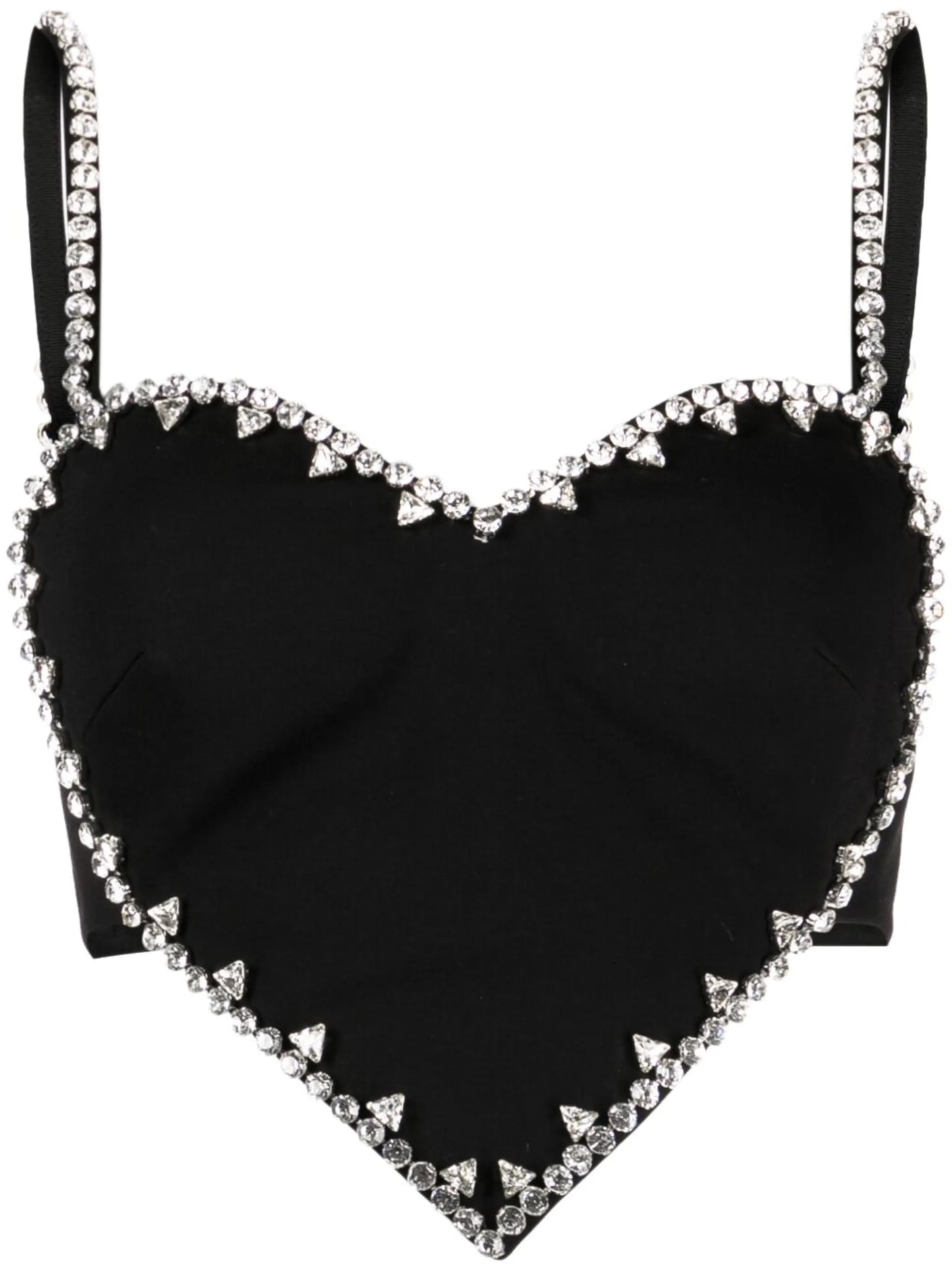 heart-motif crystal-embellished top