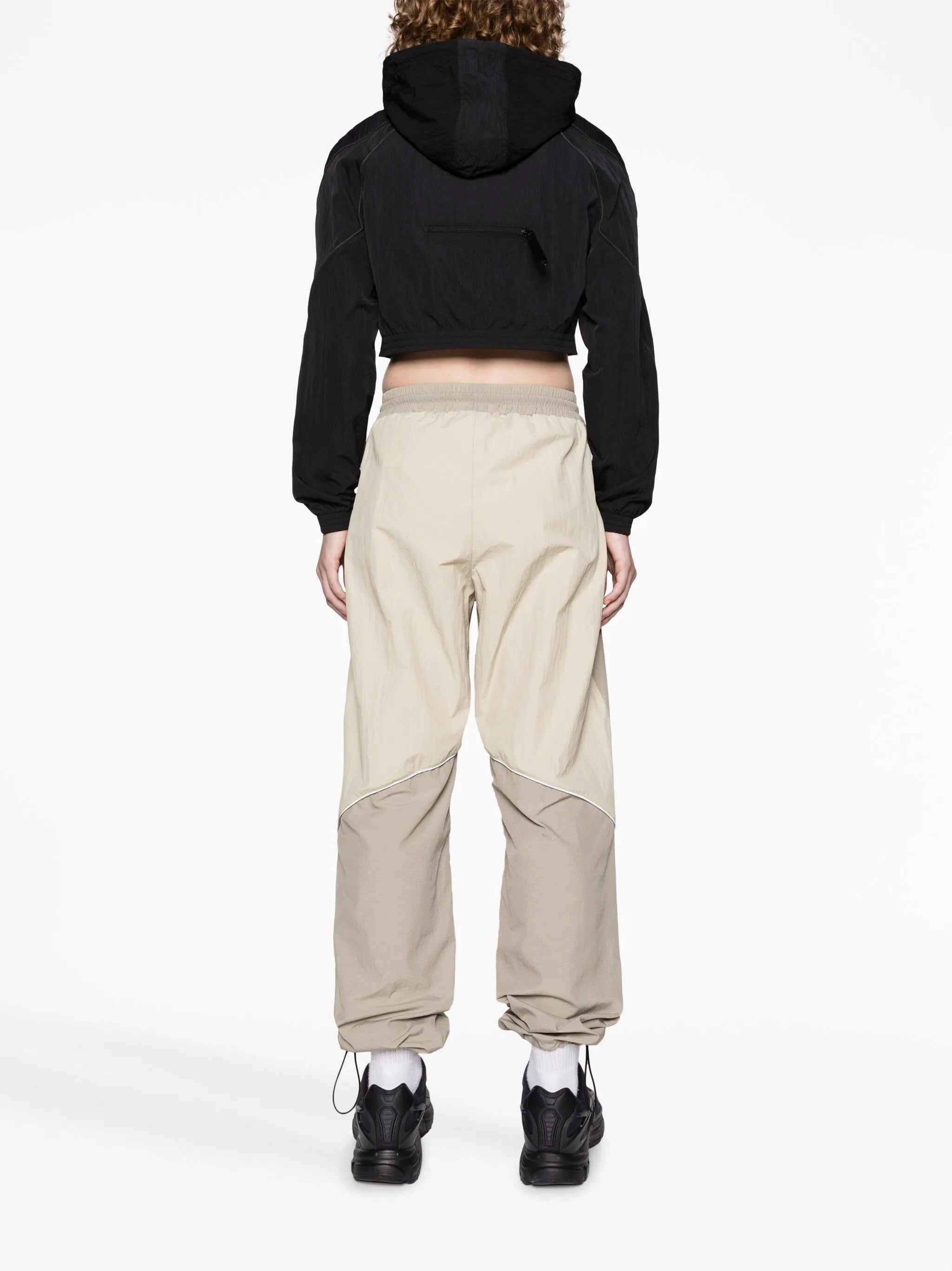 hooded cropped track jacket