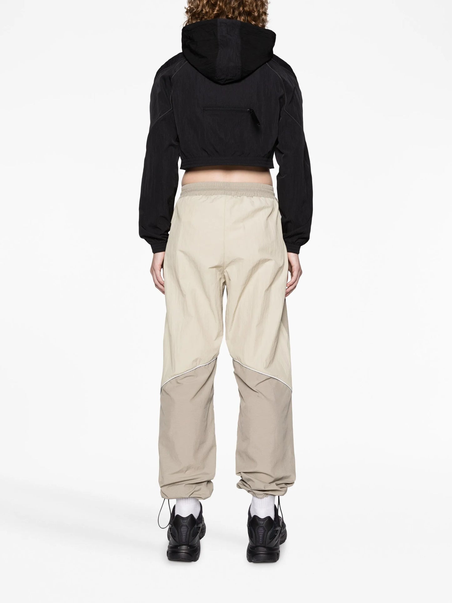 hooded cropped track jacket