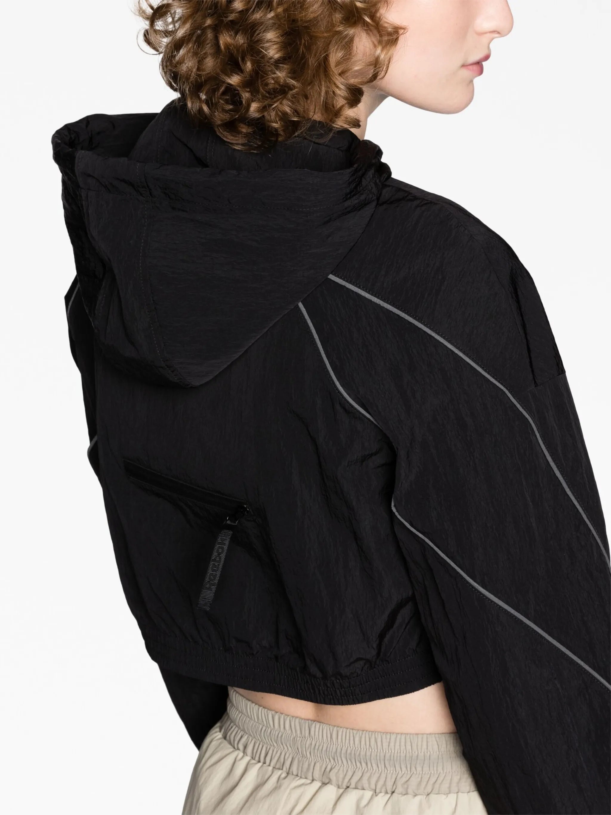 hooded cropped track jacket