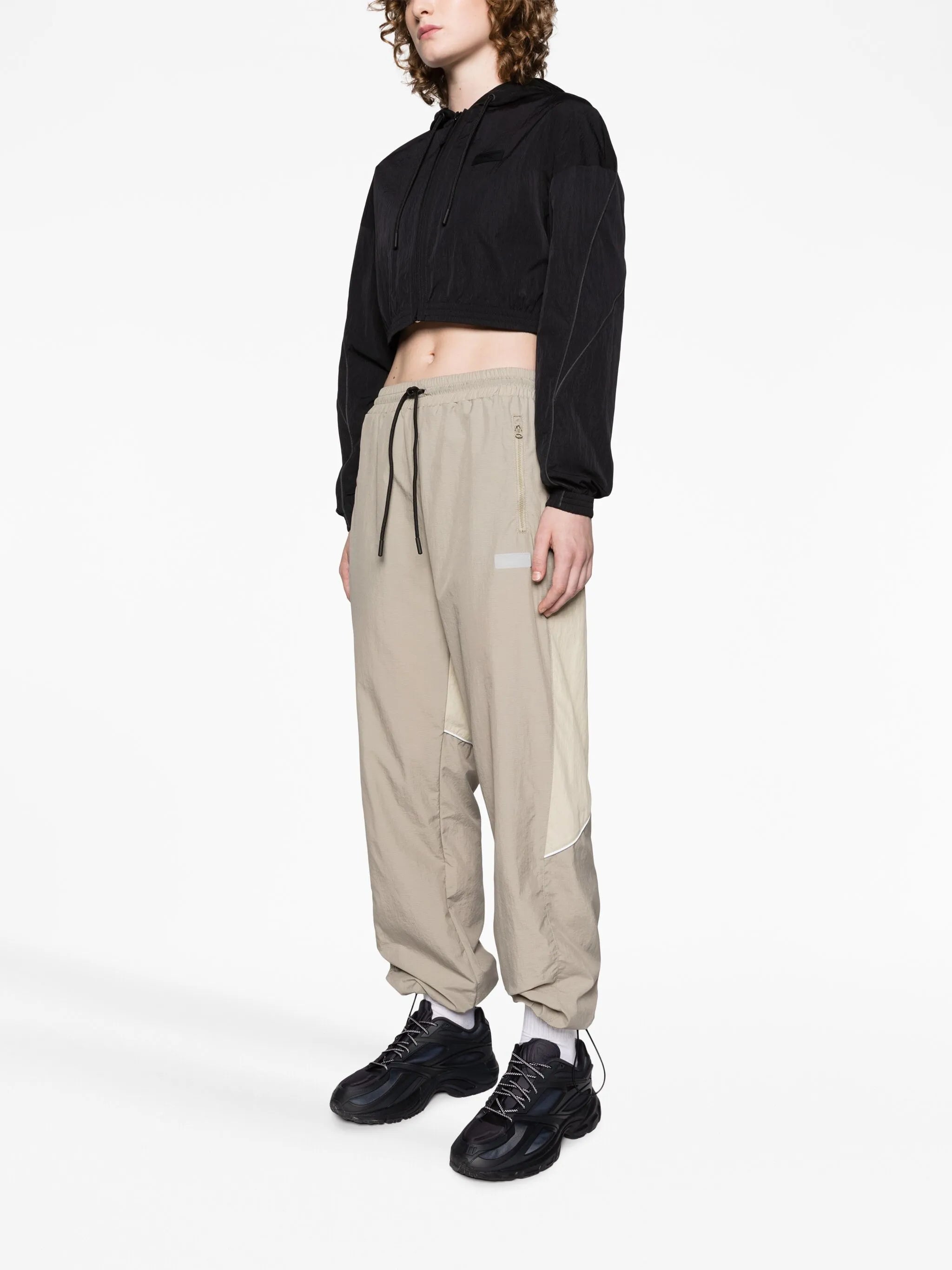 hooded cropped track jacket