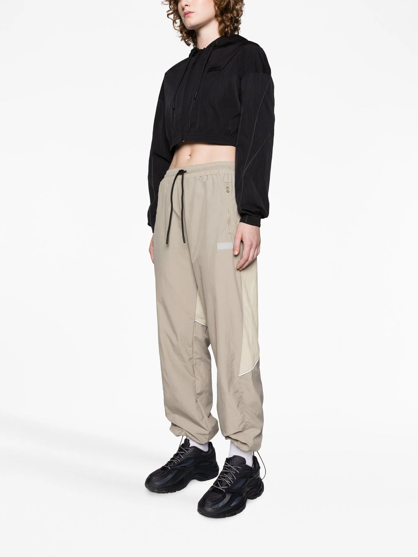 hooded cropped track jacket