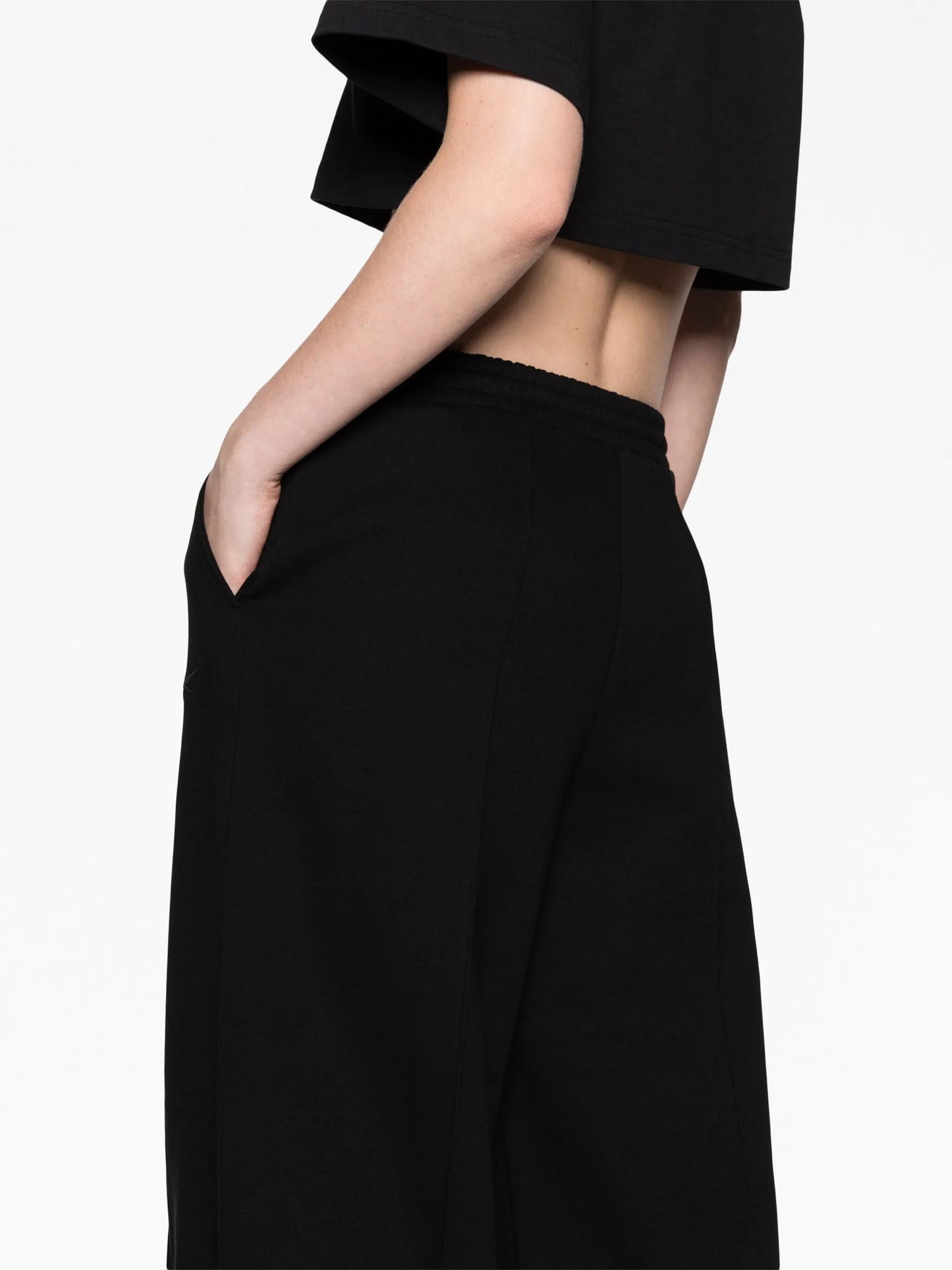 wide-leg cotton track pants