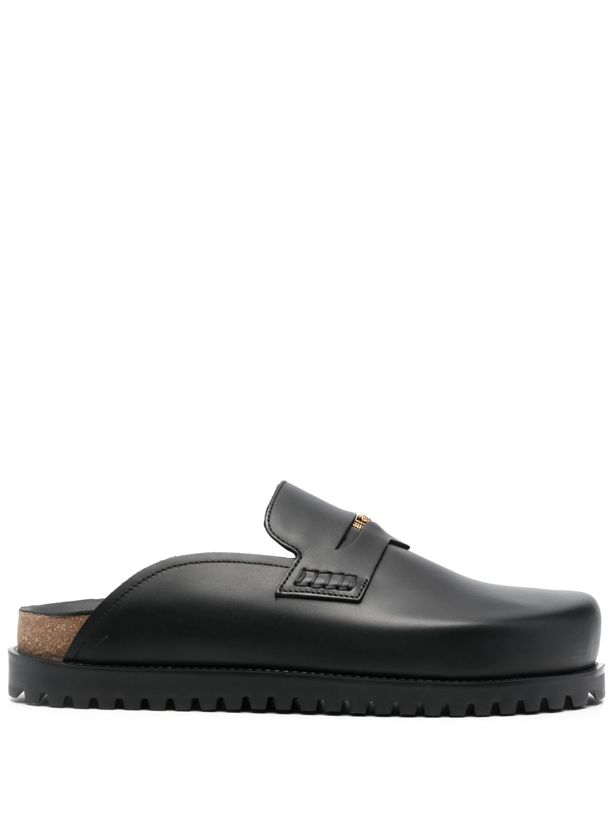 Medusa leather cork-sole mules