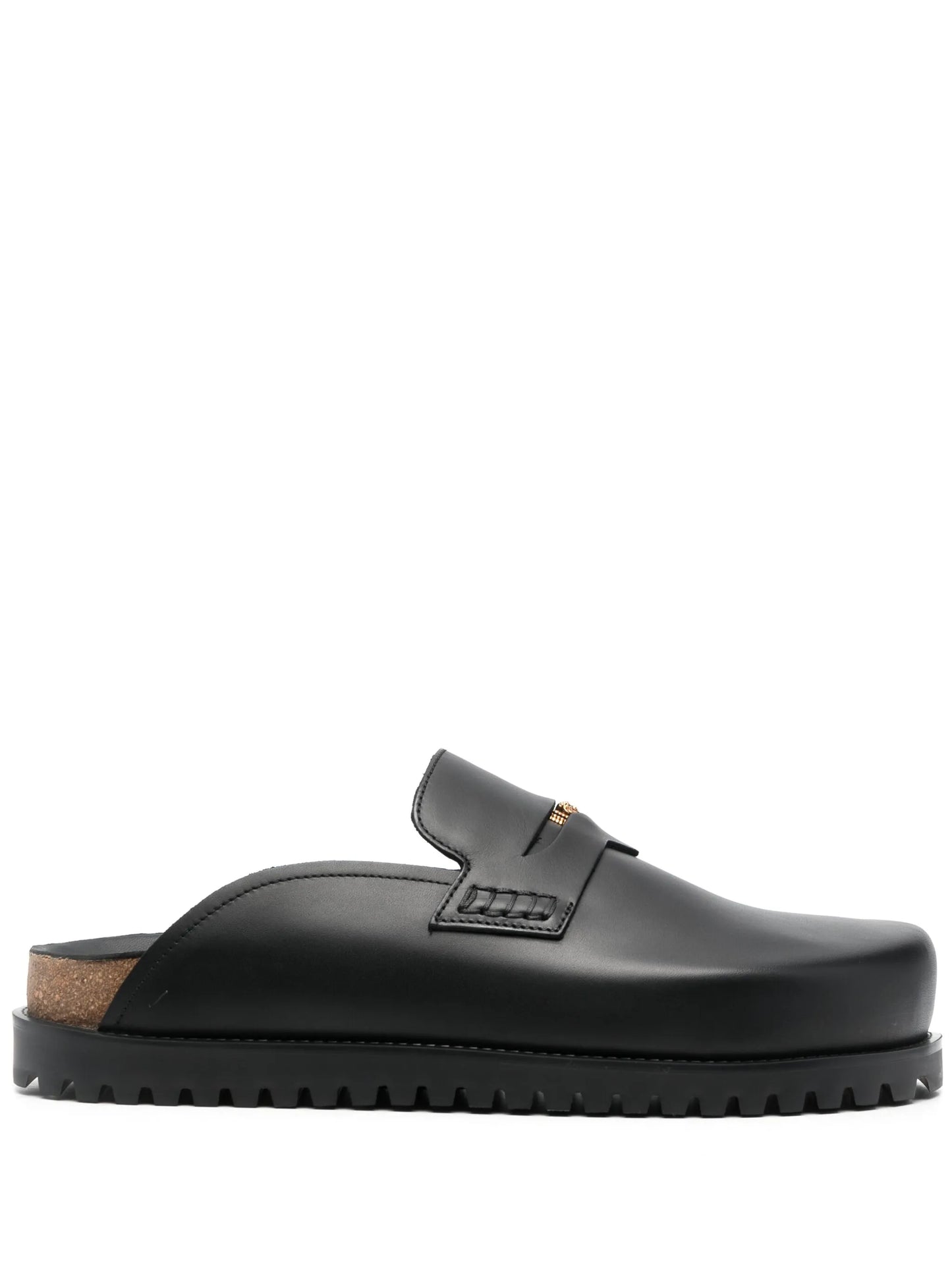 Medusa leather cork-sole mules