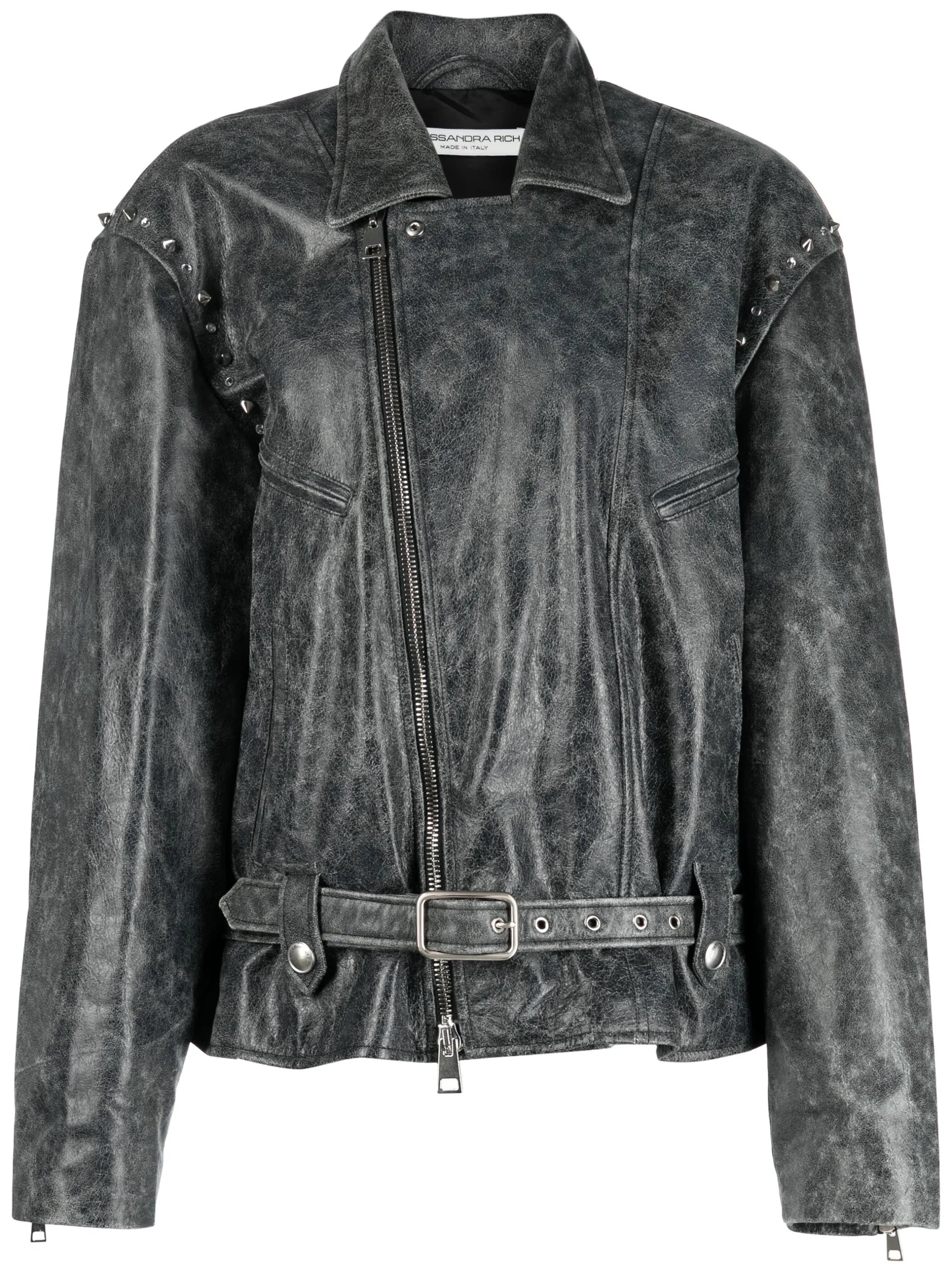 studded lambskin biker jacket