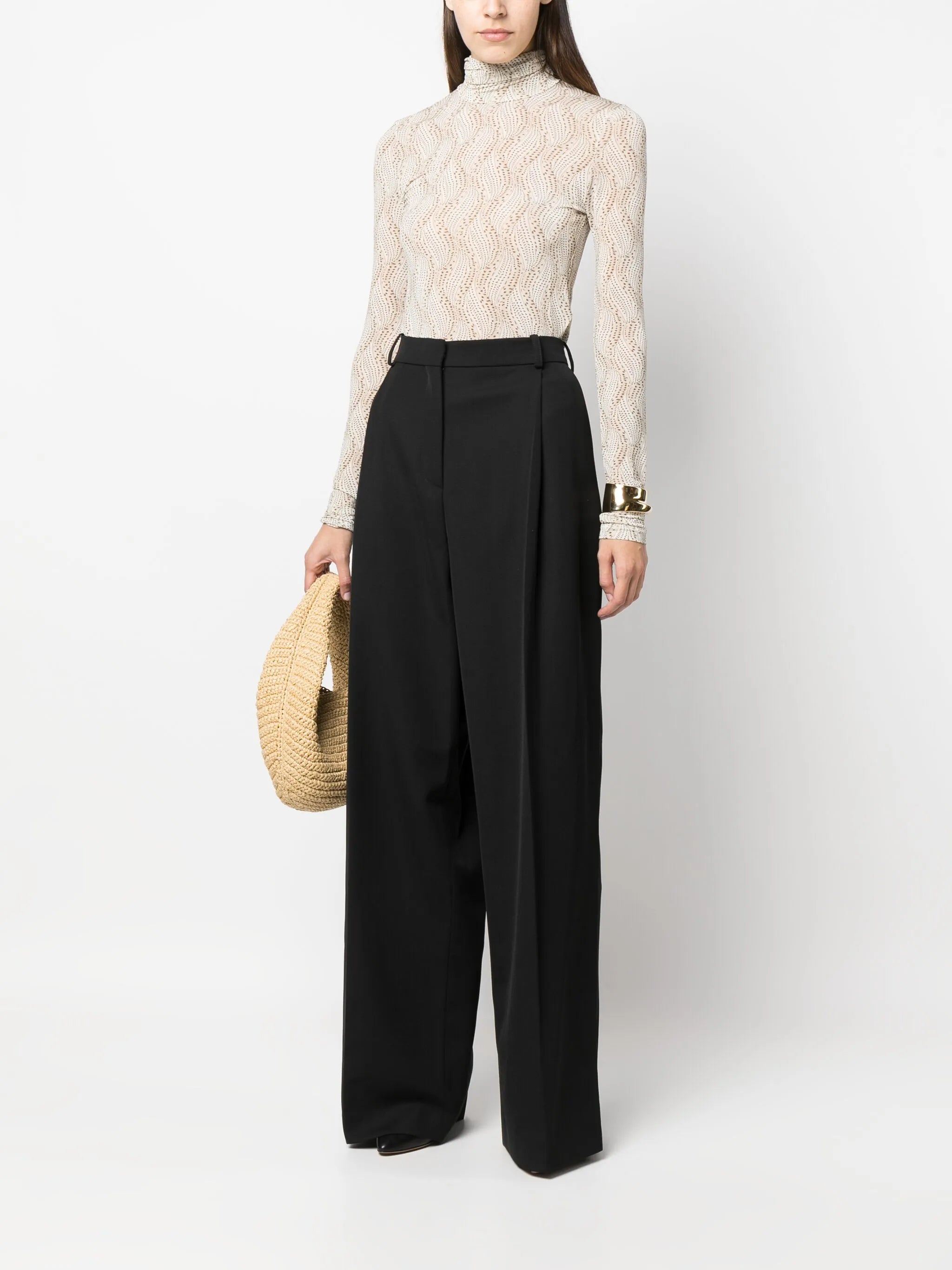 Joyela printed high-neck top
