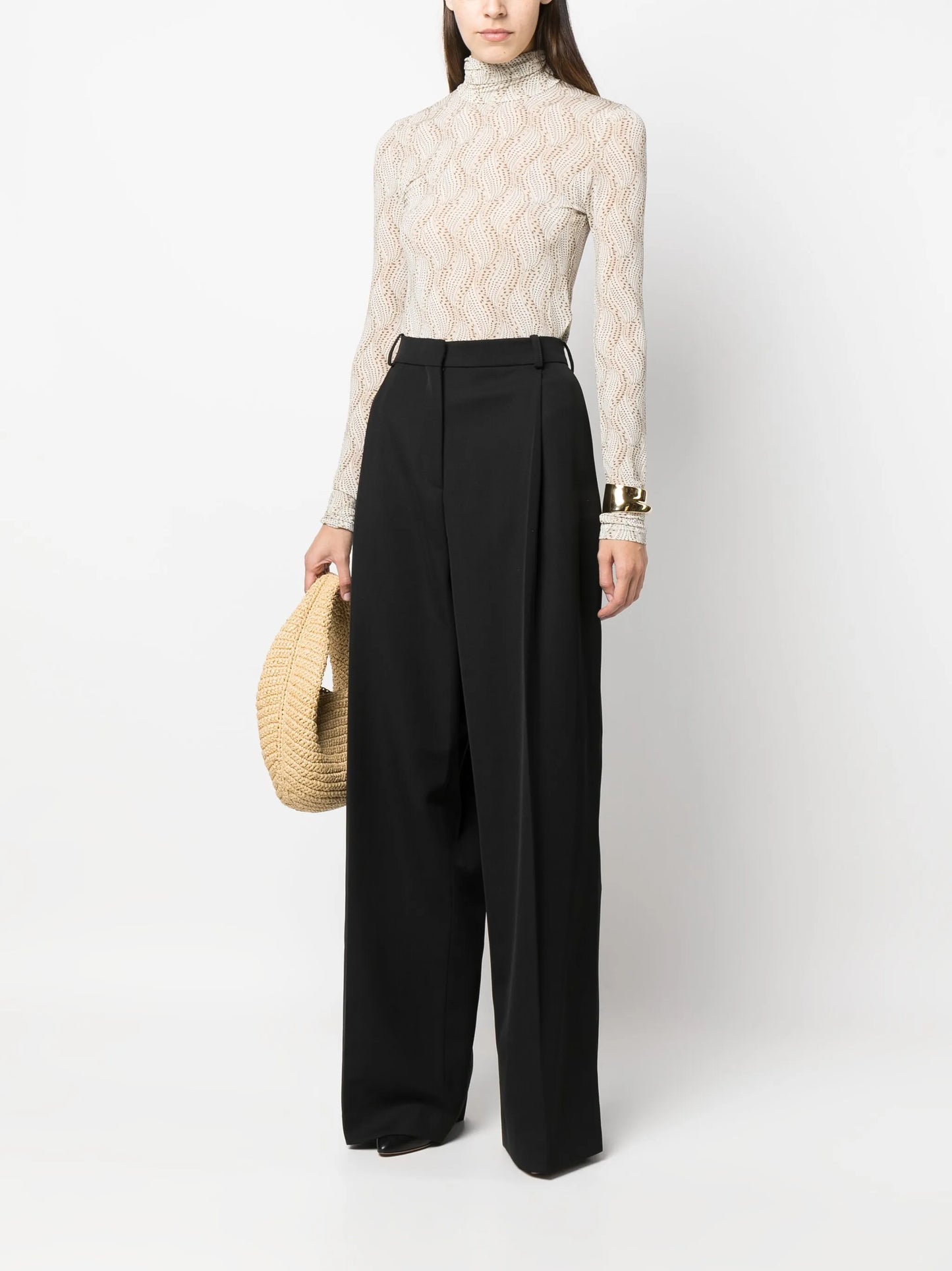 Joyela printed high-neck top