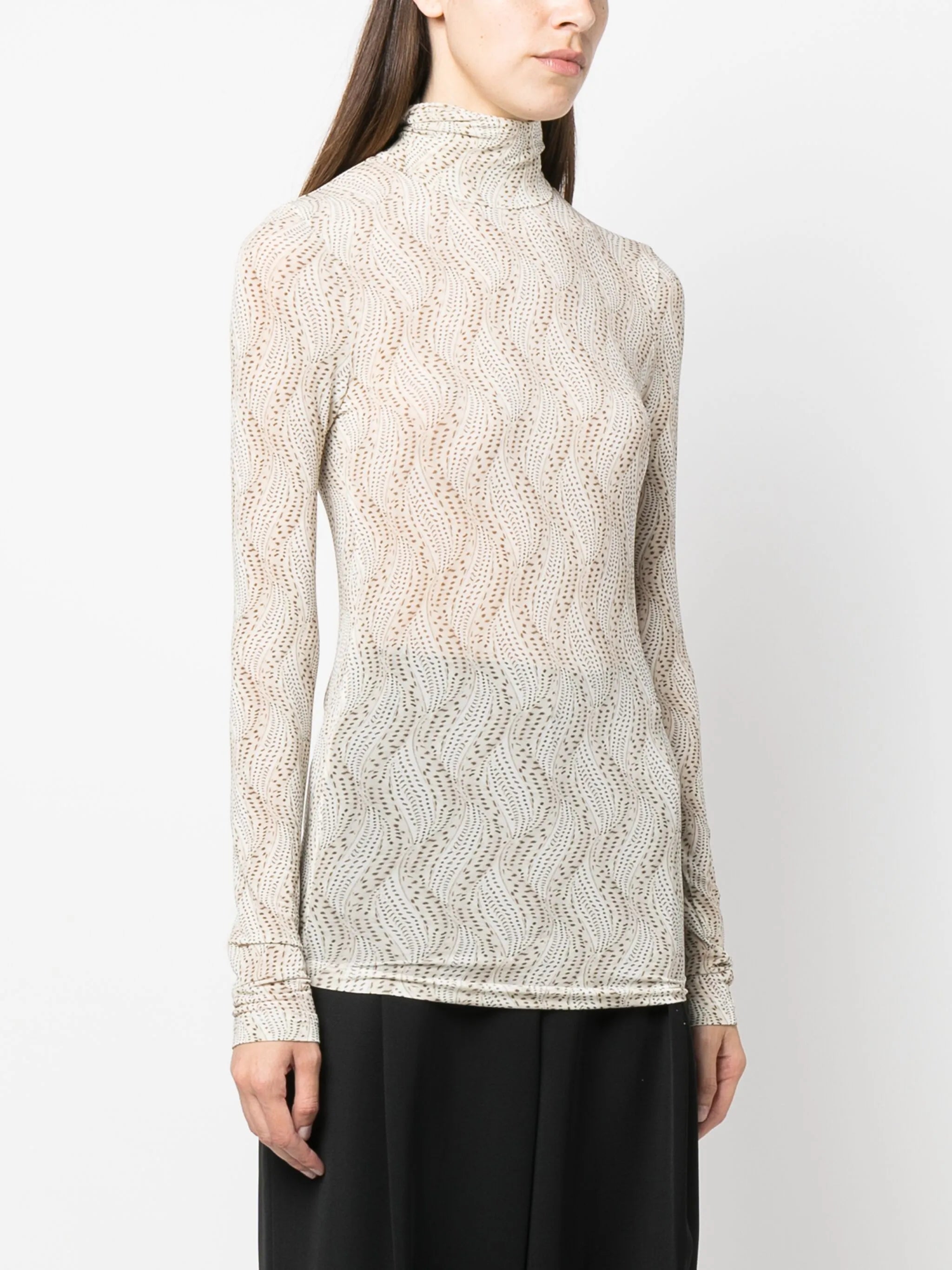 Joyela printed high-neck top