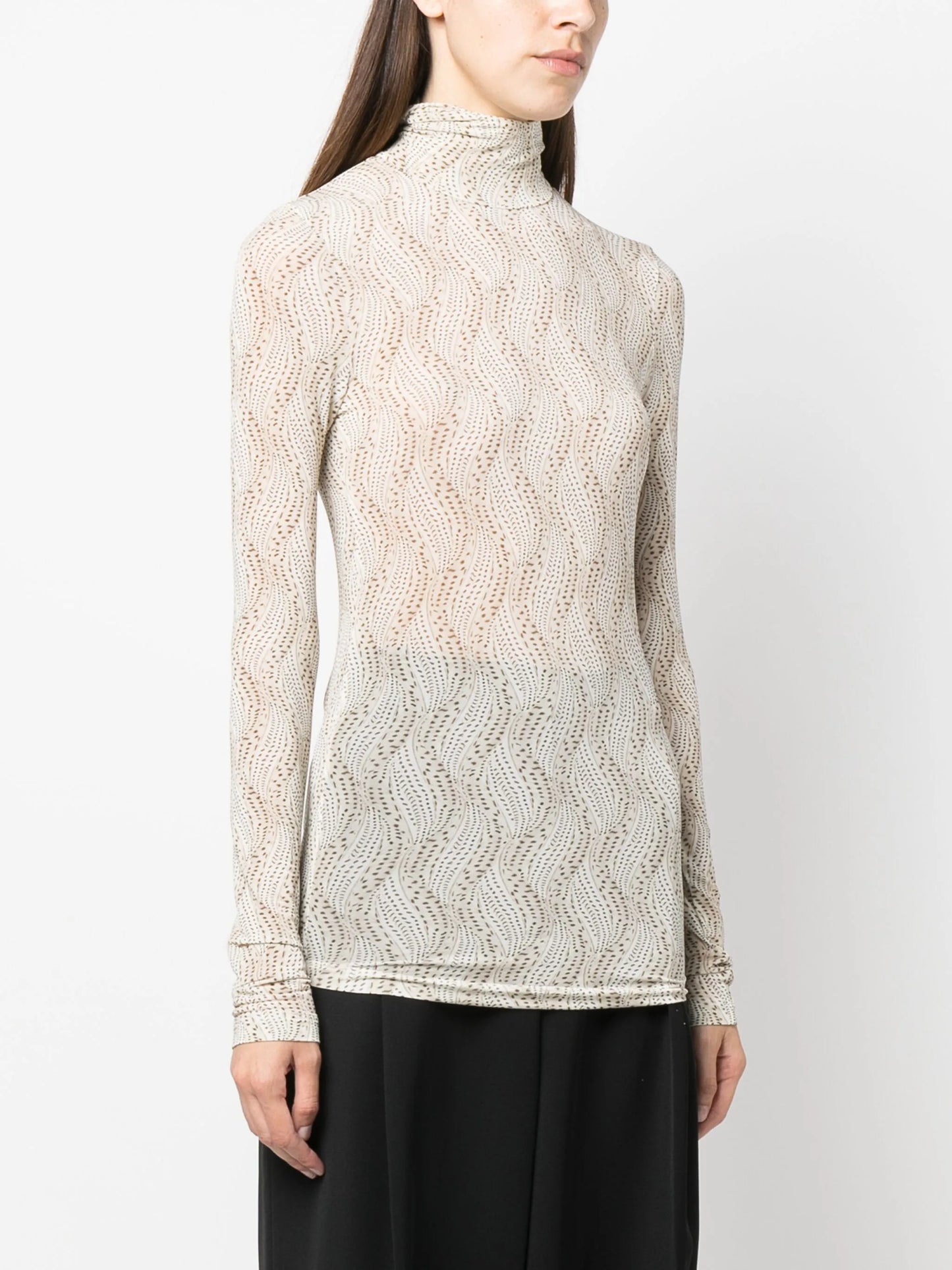 Joyela printed high-neck top