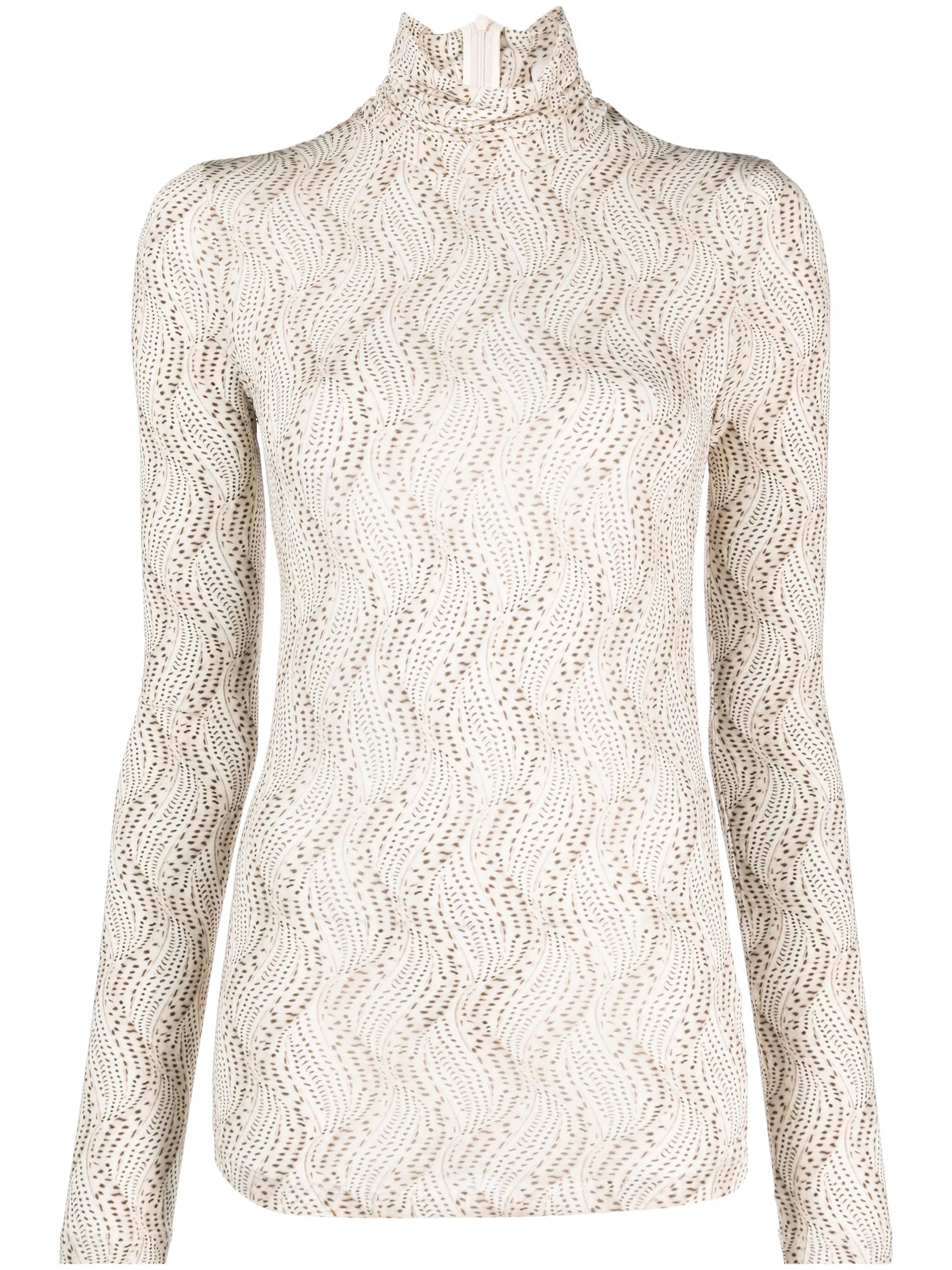 Joyela printed high-neck top