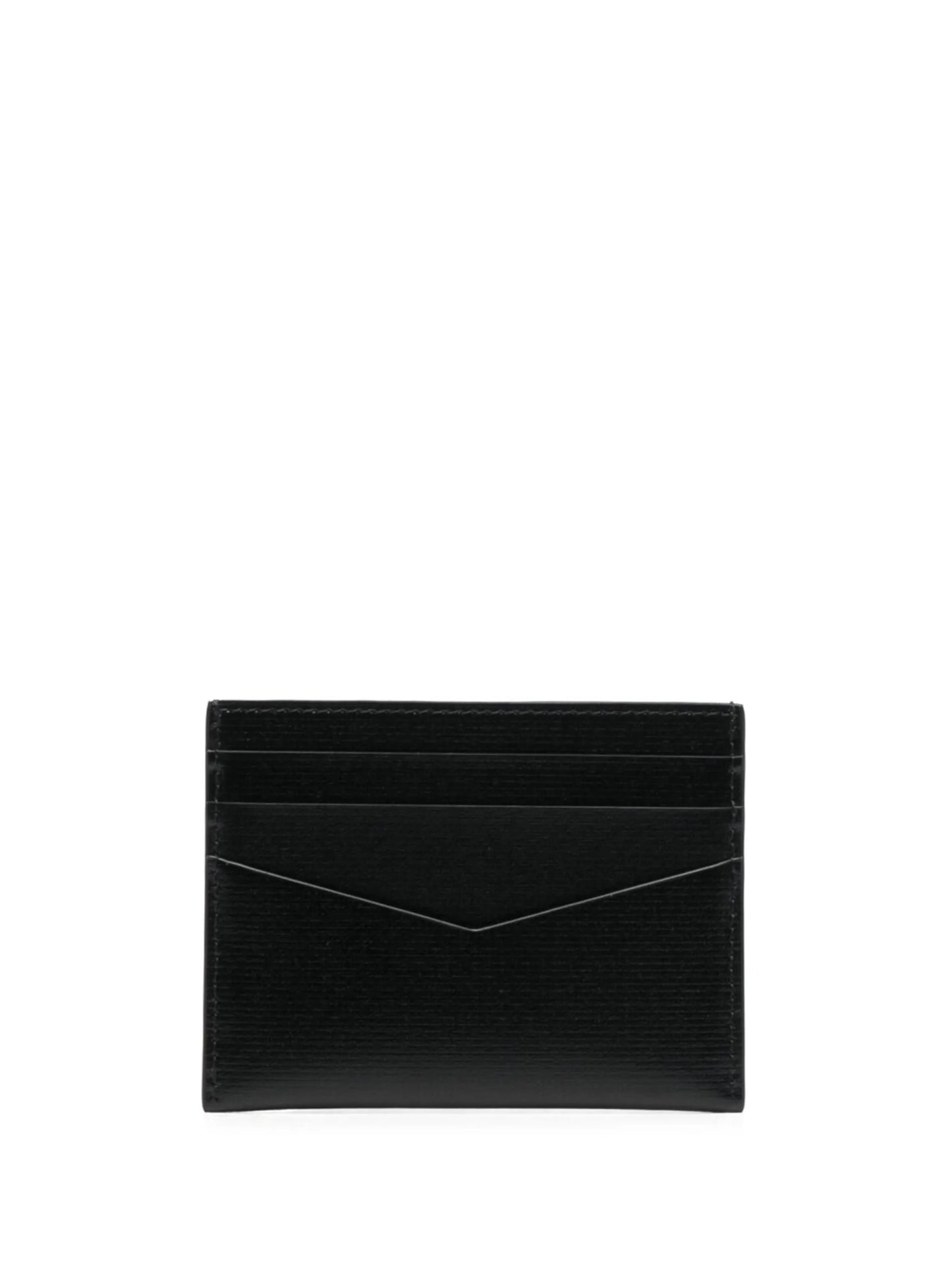 logo-print textured-leather wallet