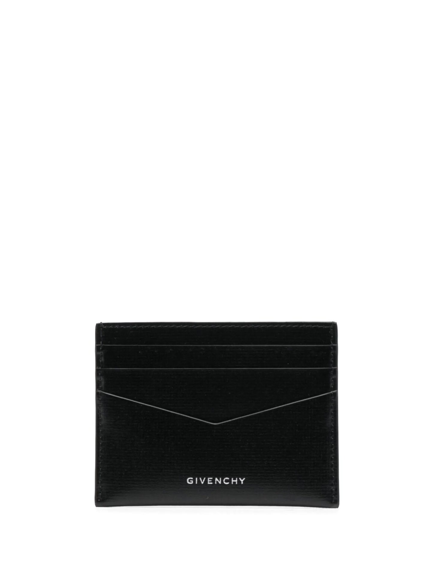 logo-print textured-leather wallet