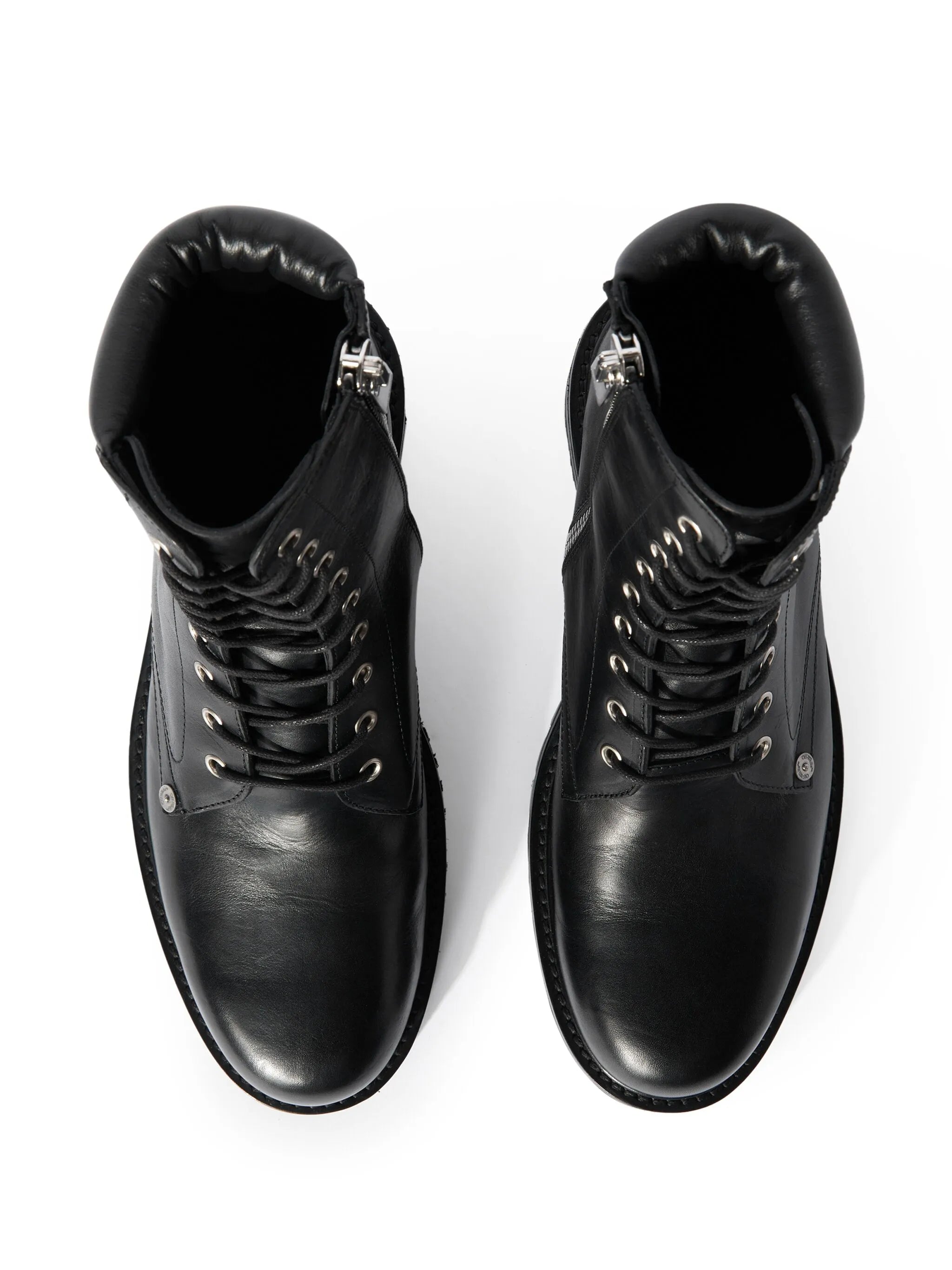 Diag-sole lace-up combat boots