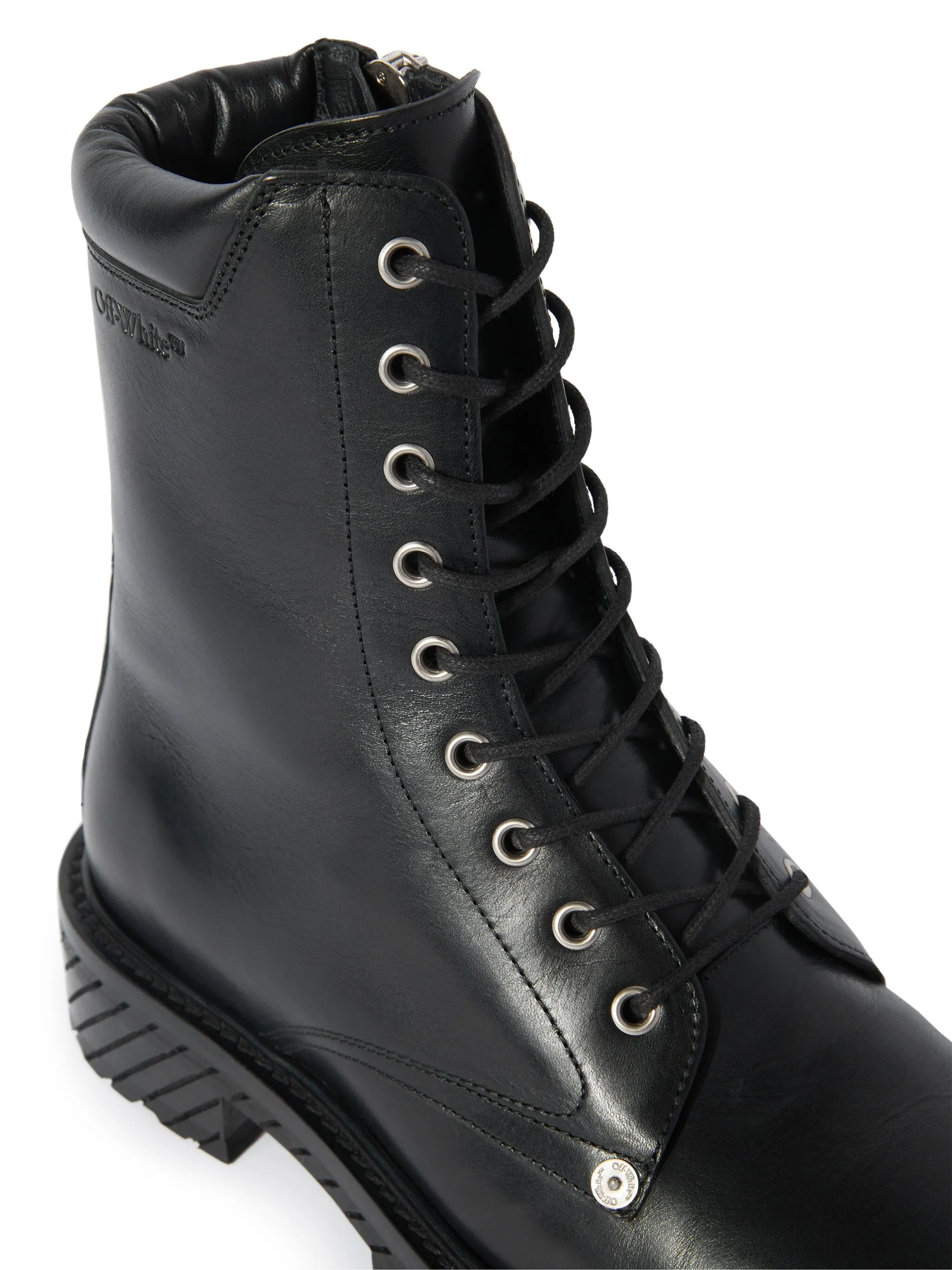 Diag-sole lace-up combat boots