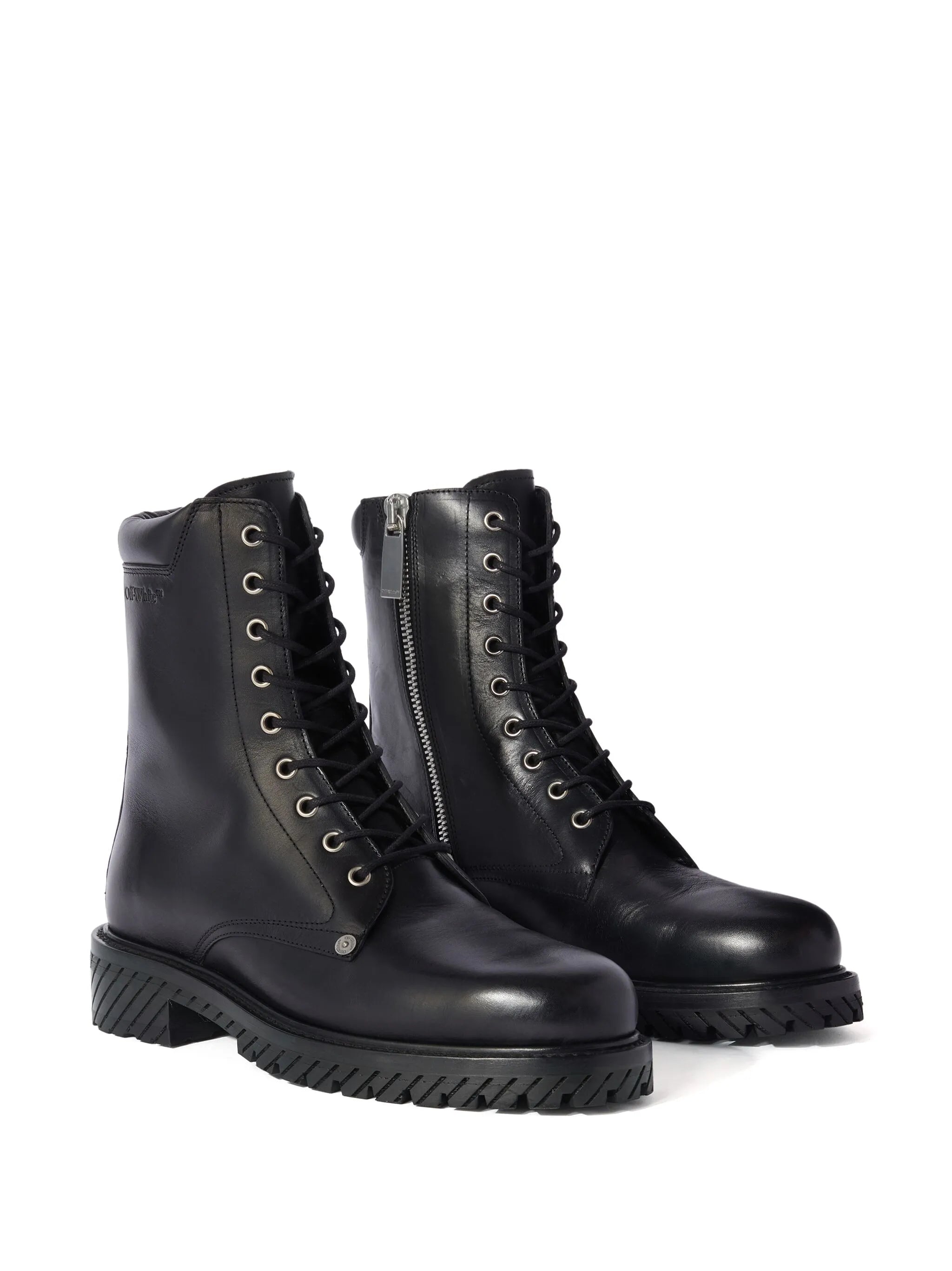 Diag-sole lace-up combat boots
