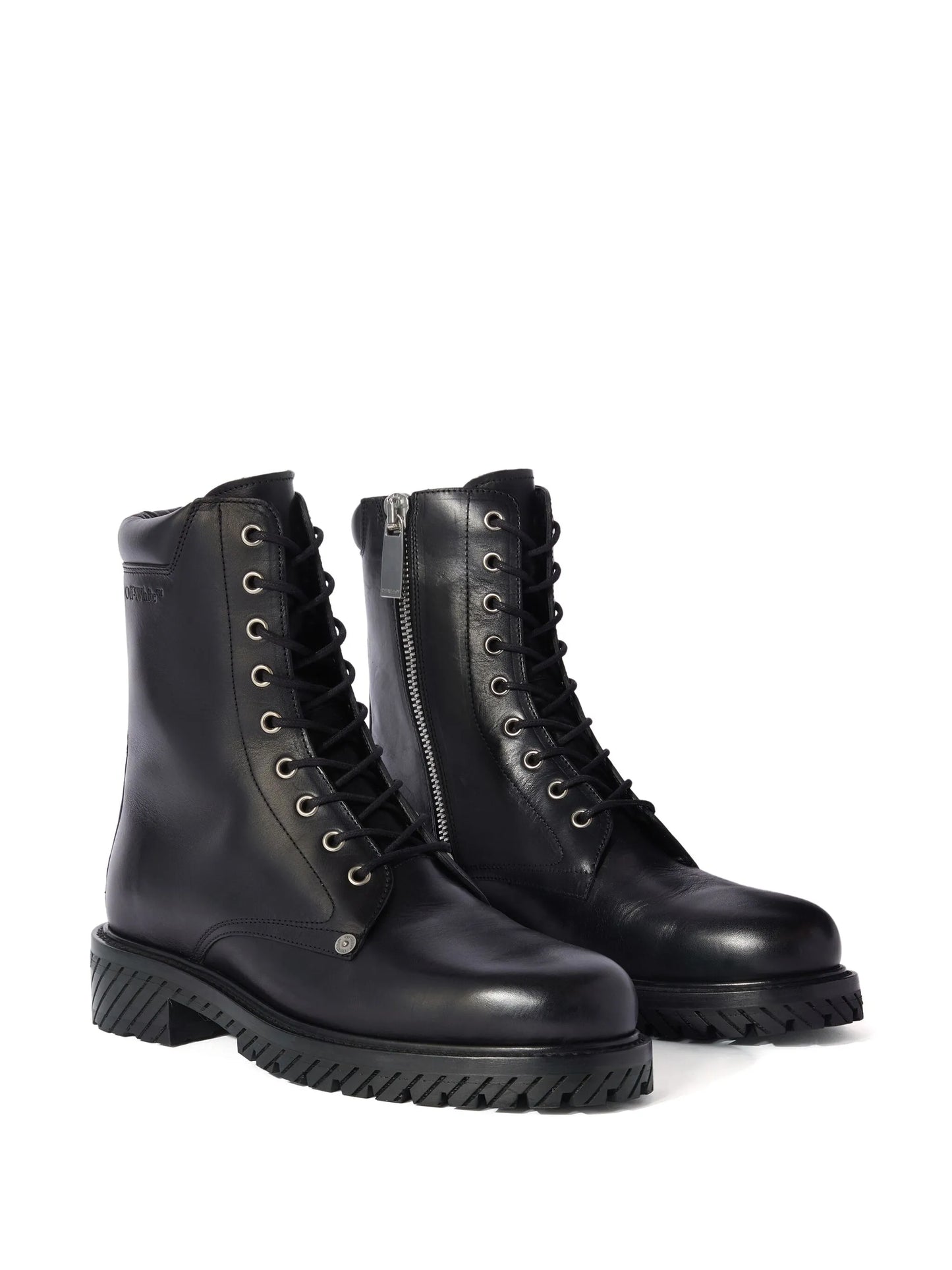 Diag-sole lace-up combat boots
