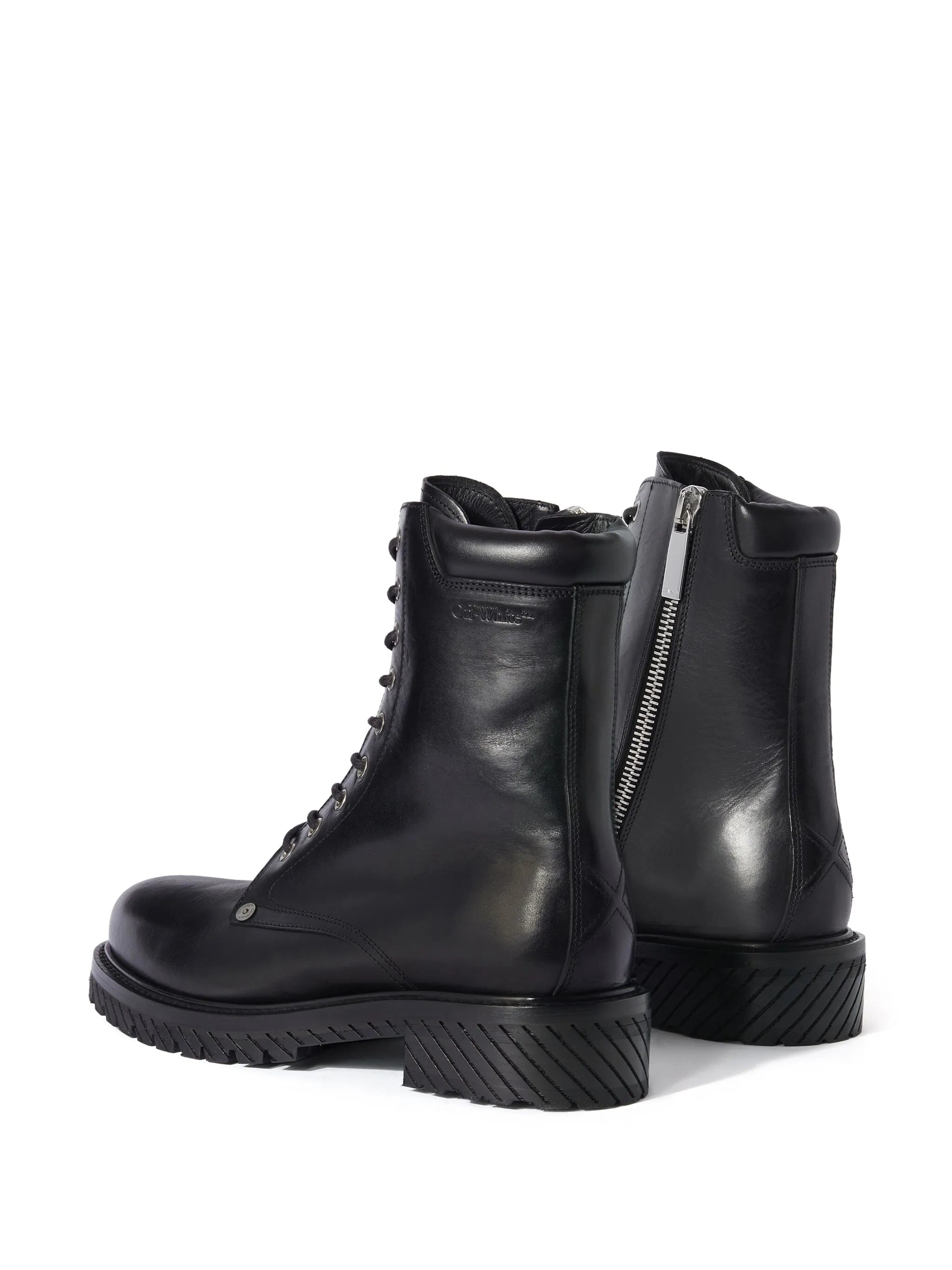 Diag-sole lace-up combat boots