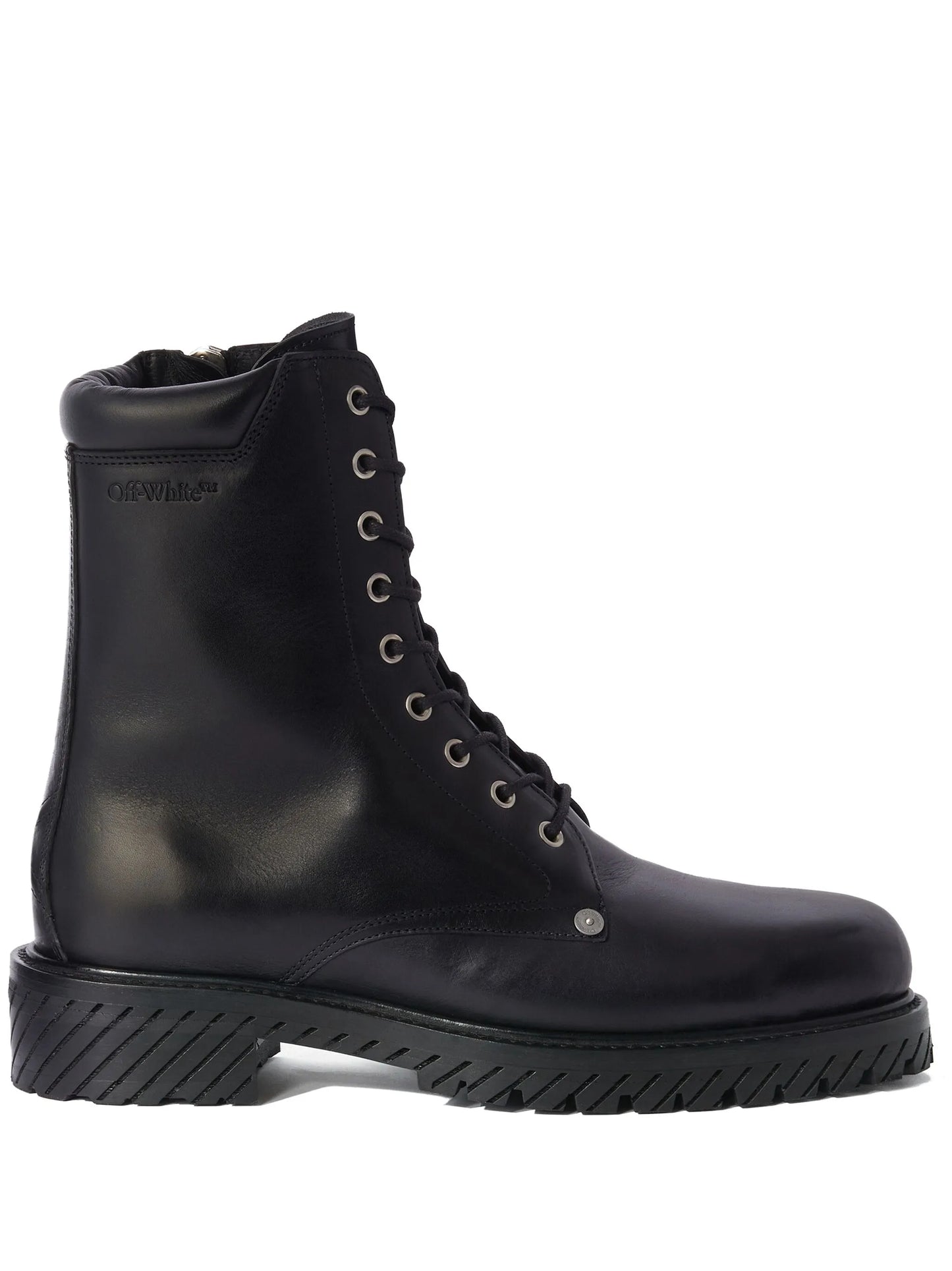Diag-sole lace-up combat boots