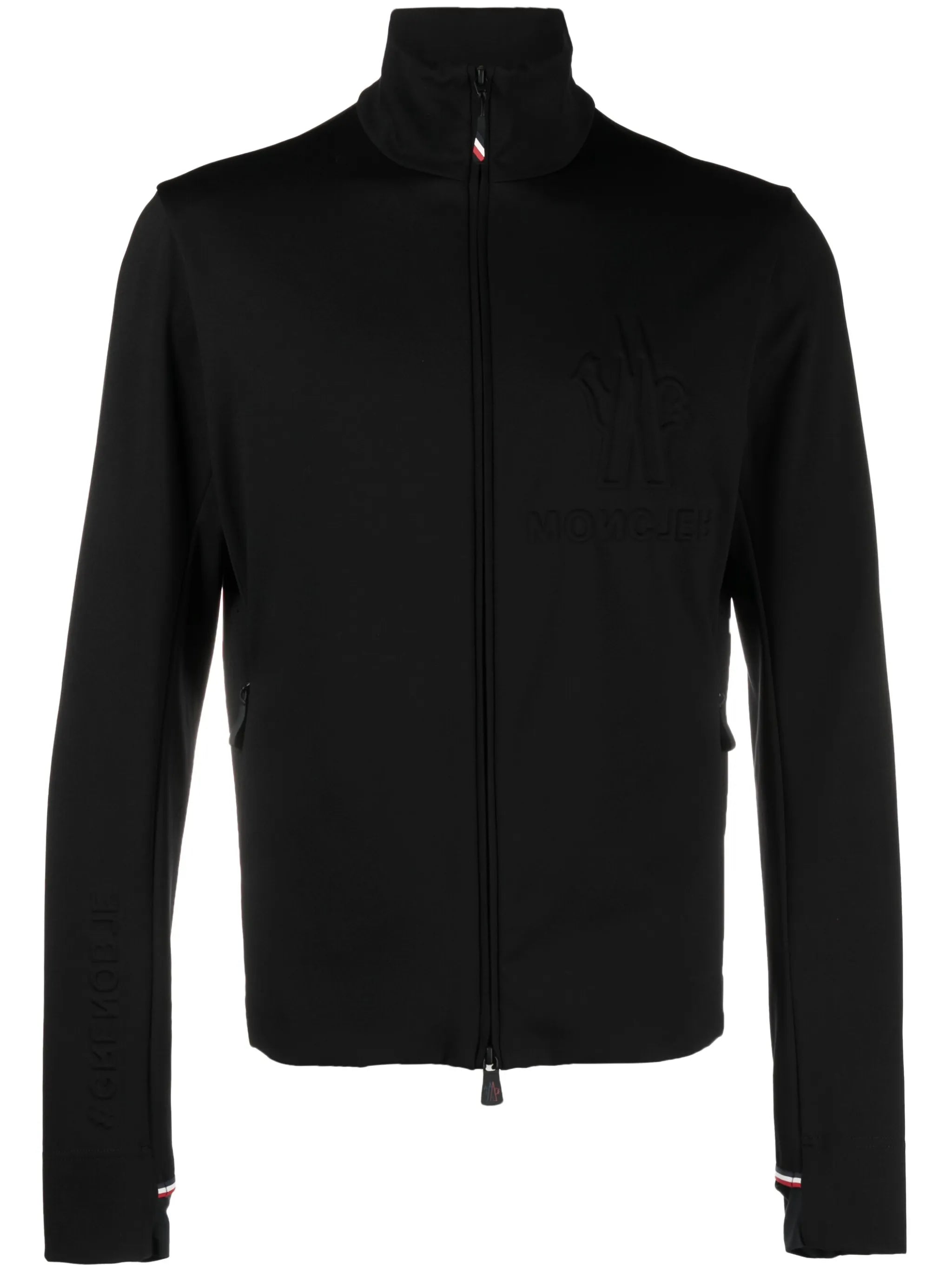 zip-up high-neck cardigan
