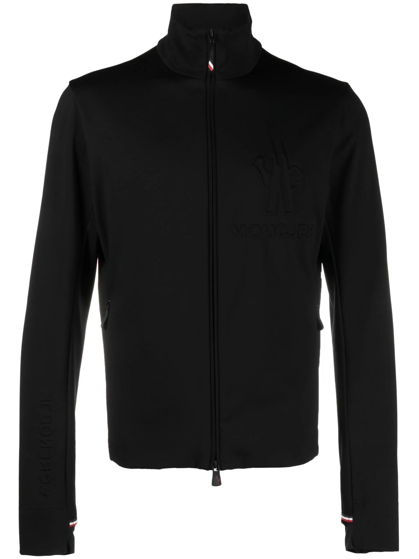 zip-up high-neck cardigan