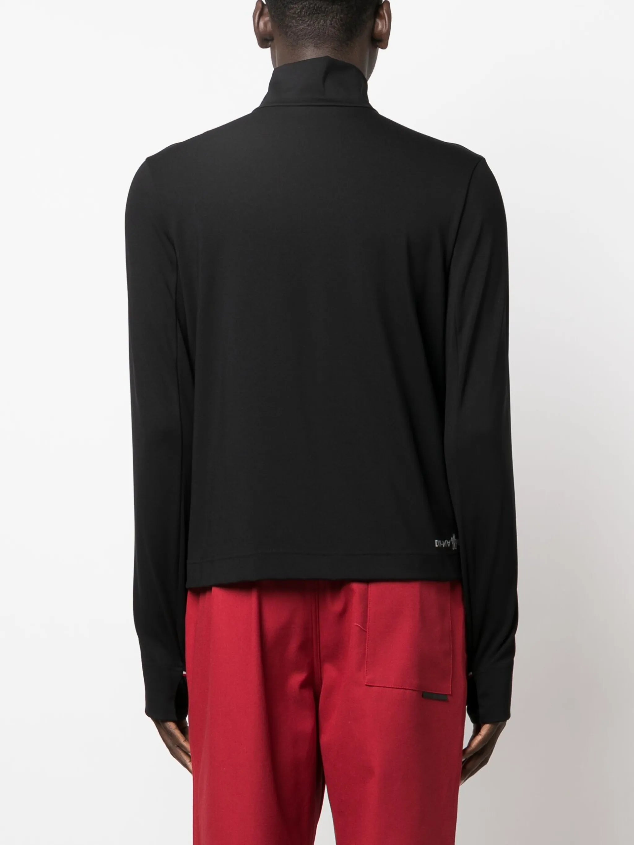 zip-up high-neck cardigan