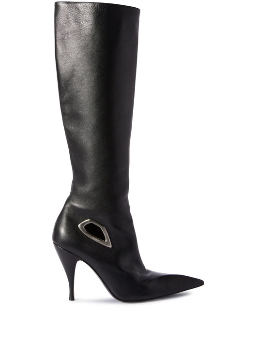 Crescent knee-high leather boots