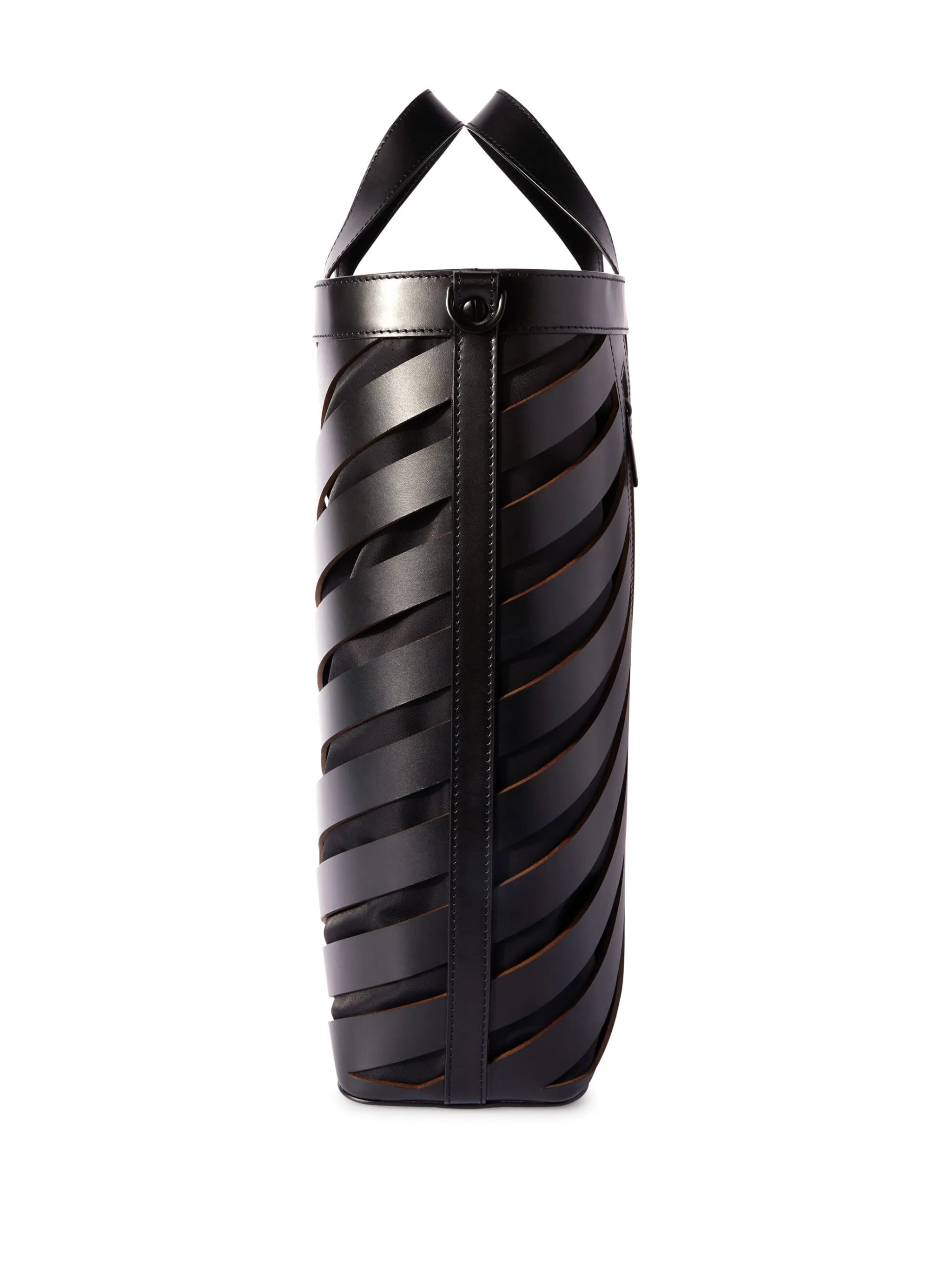 Diag cut-out leather tote bag
