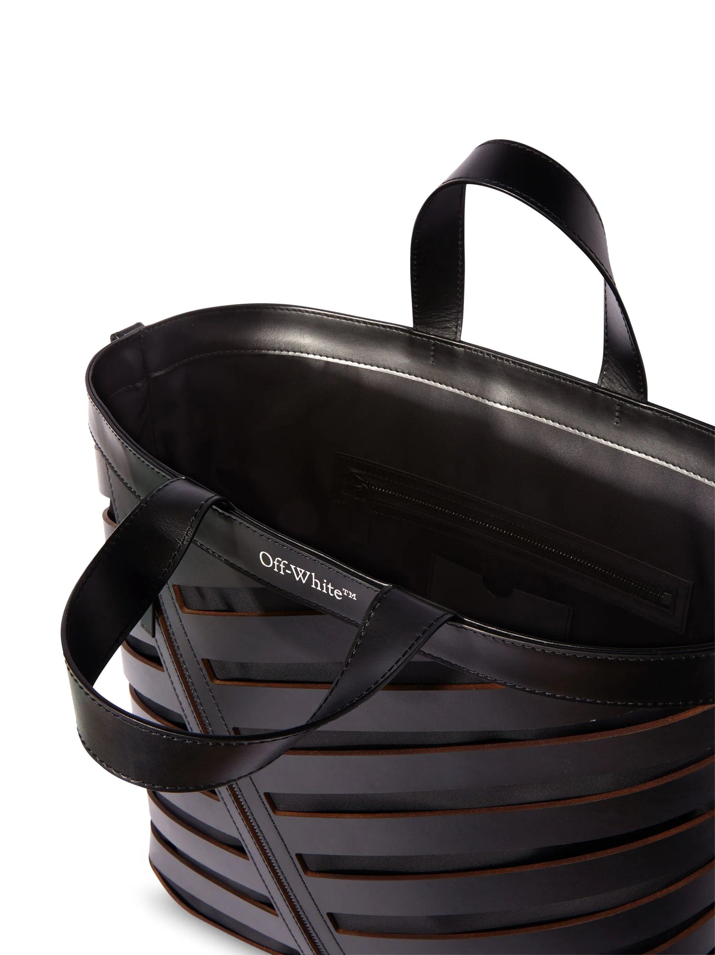 Diag cut-out leather tote bag