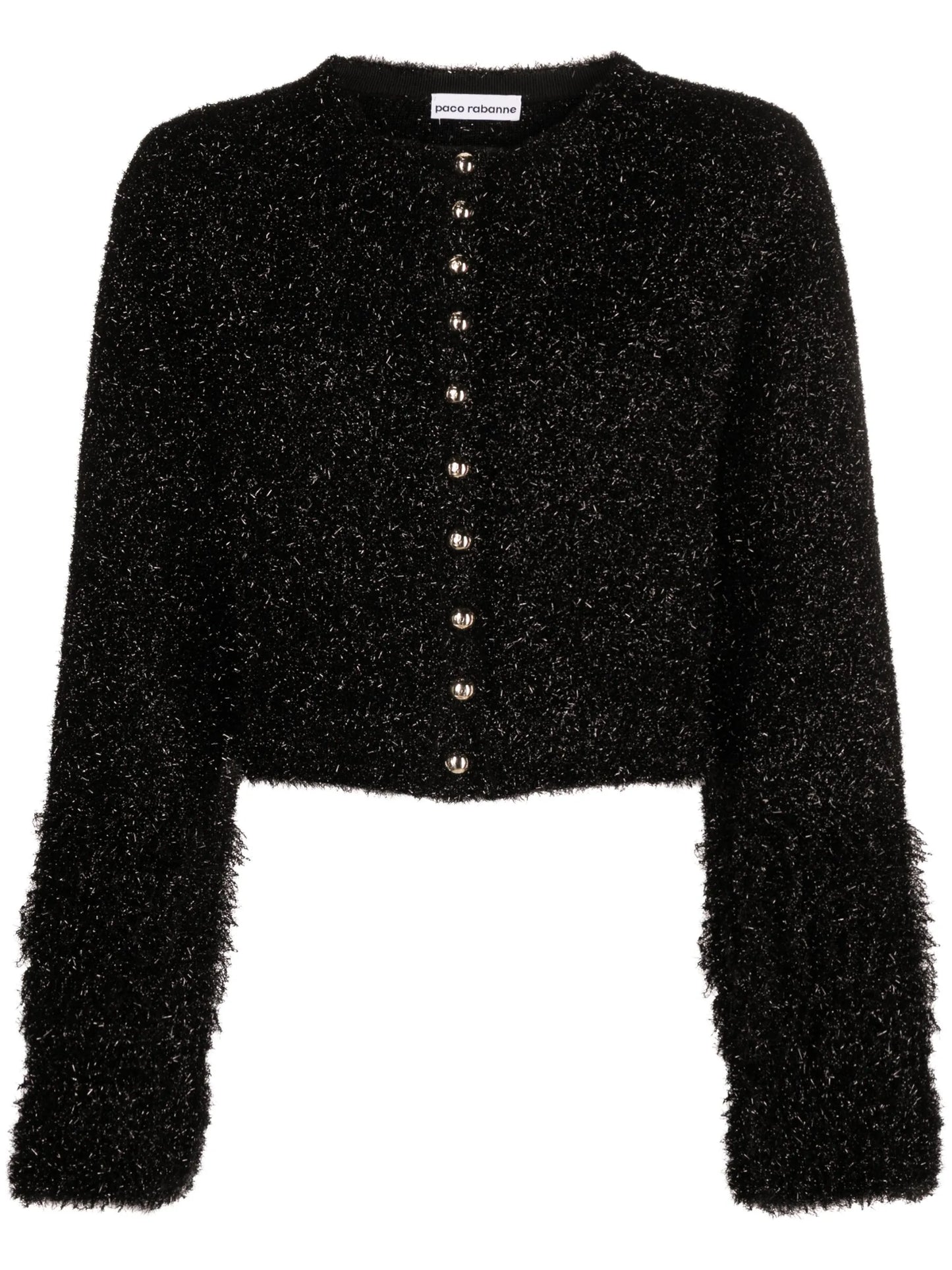 metallic cropped cardigan