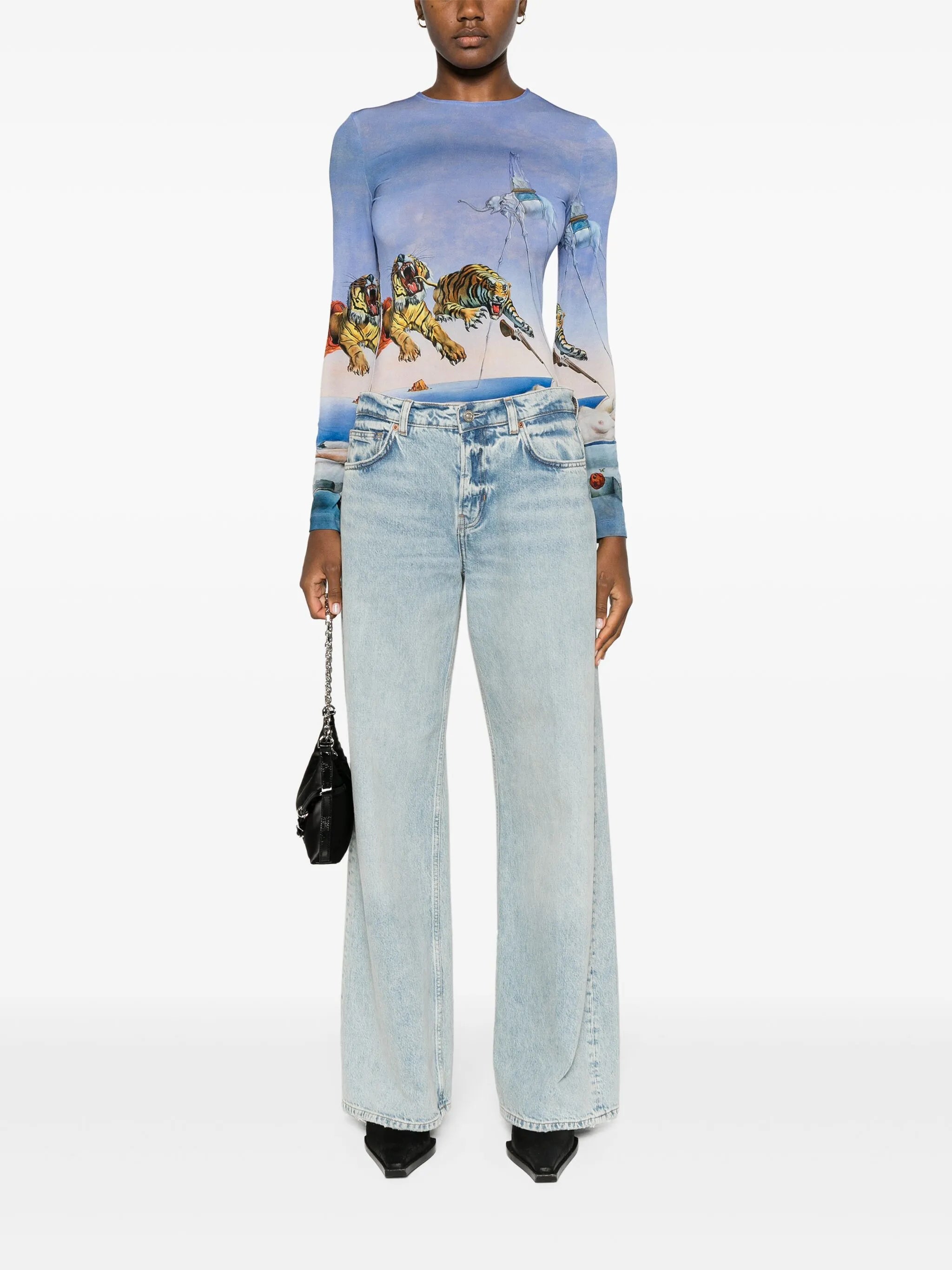 Salvador Dali-print jersey top