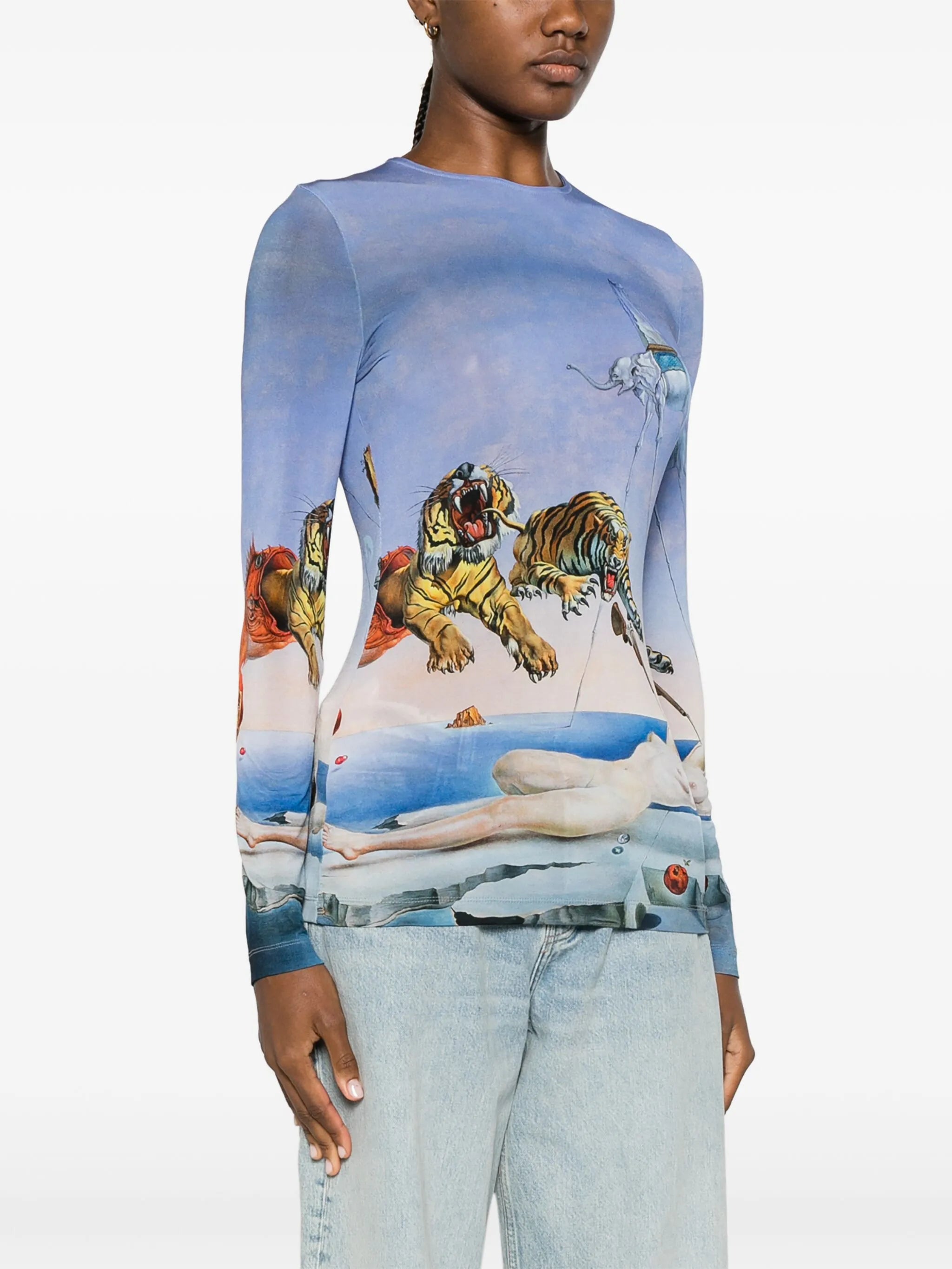Salvador Dali-print jersey top