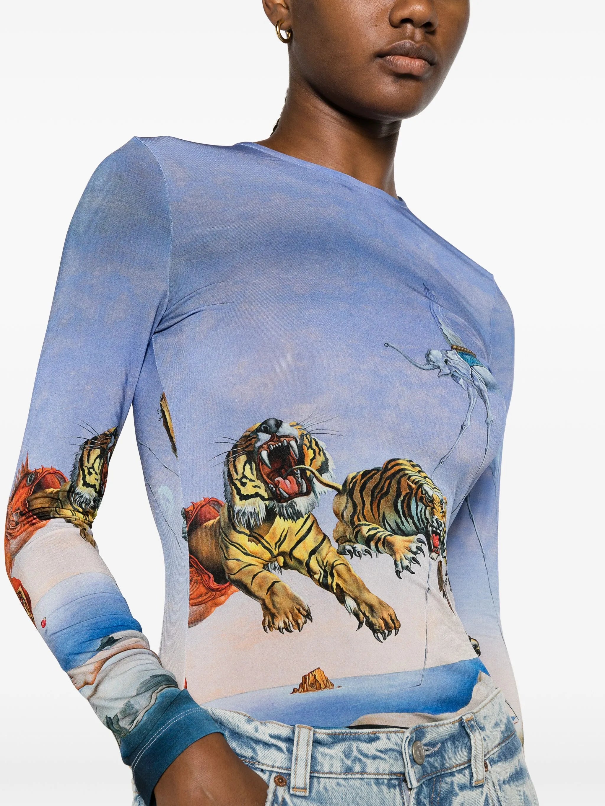 Salvador Dali-print jersey top