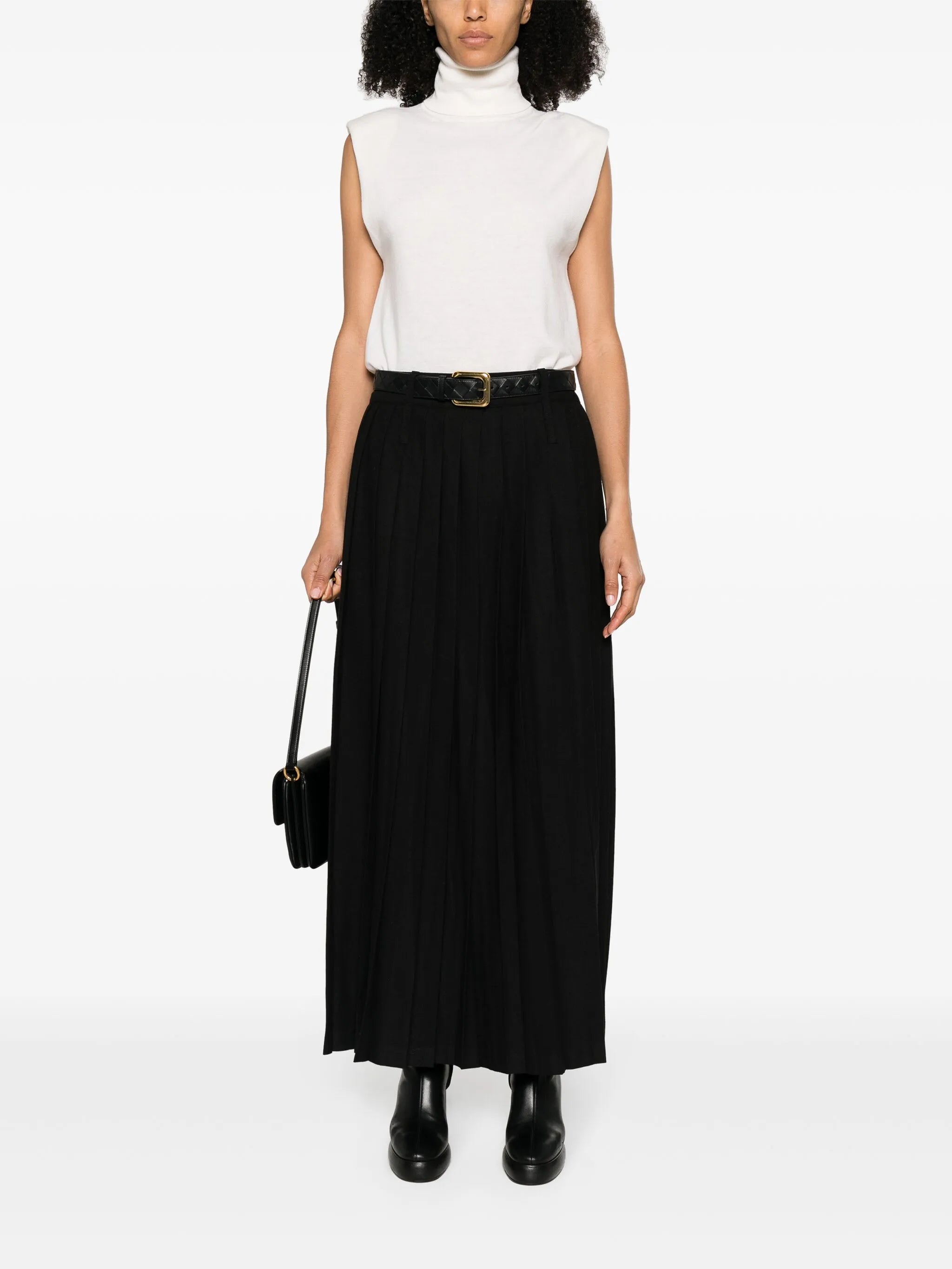 Bailey side-slit pleated skirt
