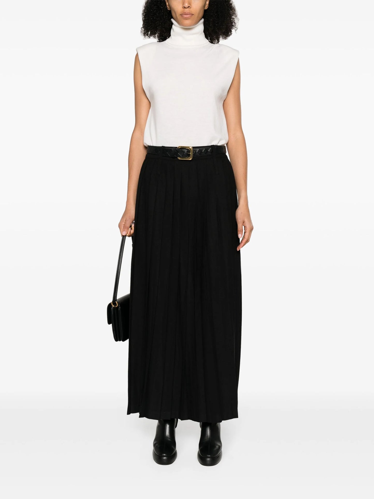 Bailey side-slit pleated skirt