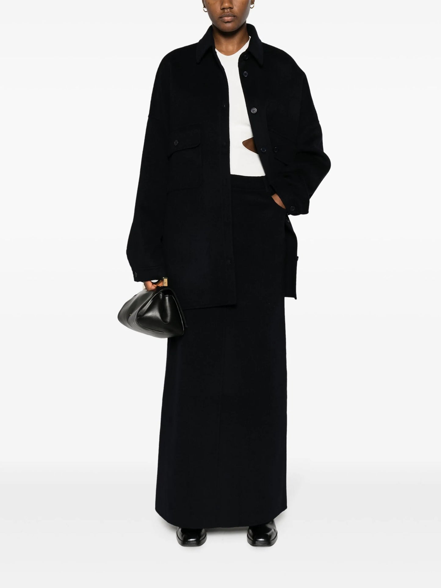 Malvo wool-blend maxi skirt