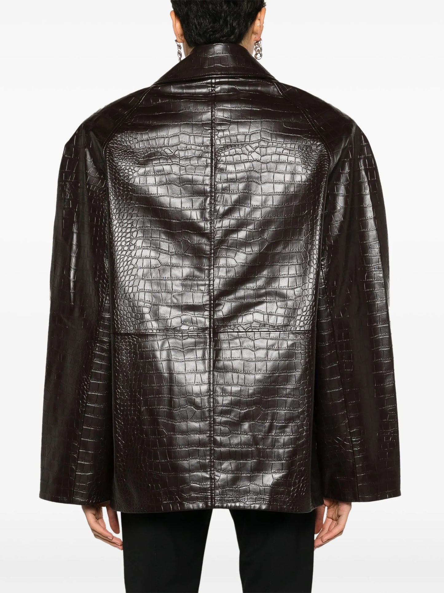 Jackie crocodile-effect coat